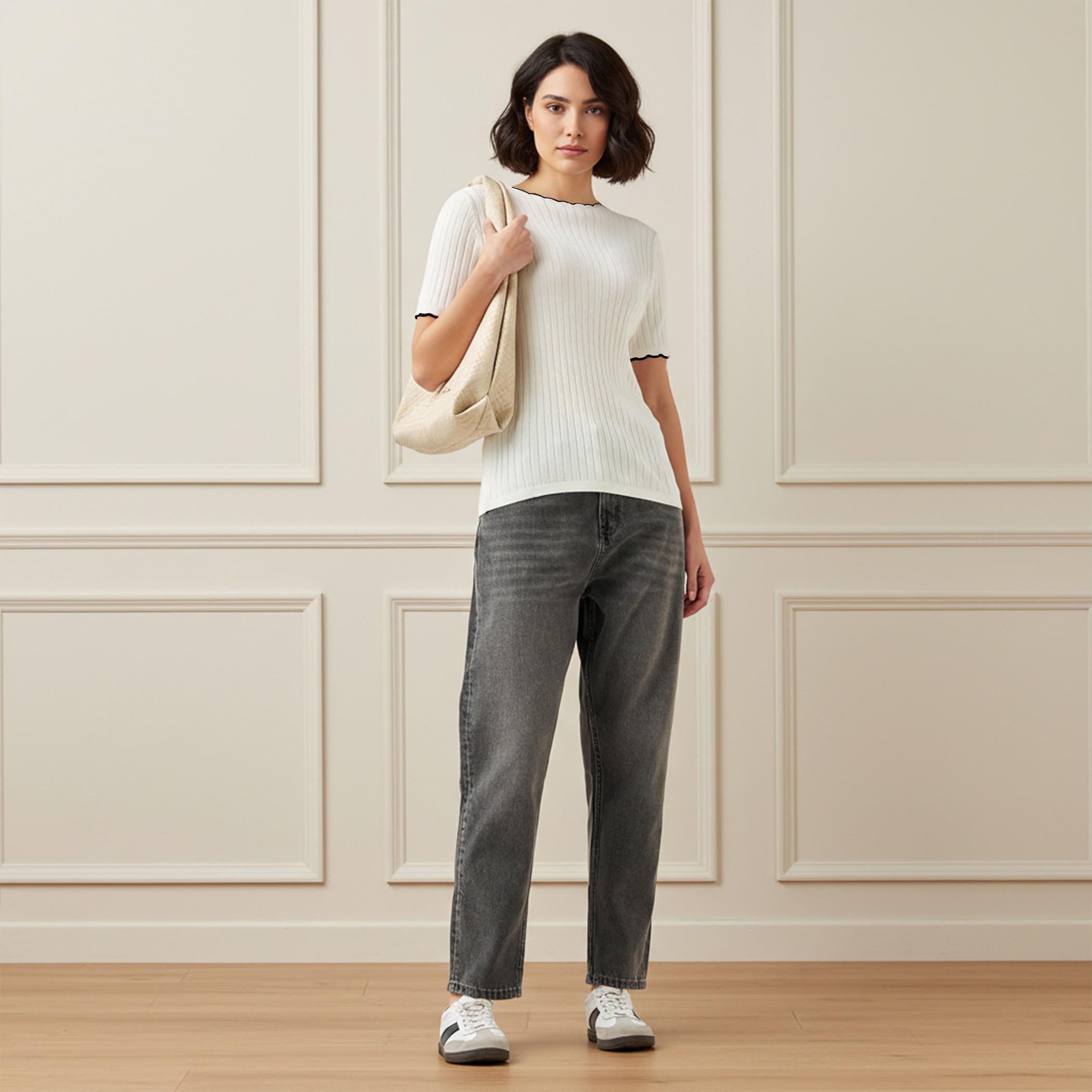 كنزة مضلعة بياقة صدفية-women-clothing-cardigansandjumpers-jumpers-image-2