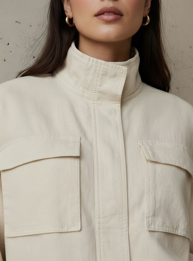 جاكيت بومبر متعدد الاستخدامات من مزيج الكتان بياقة عالية-women-winterwear-coatsandjackets-jackets-image-4