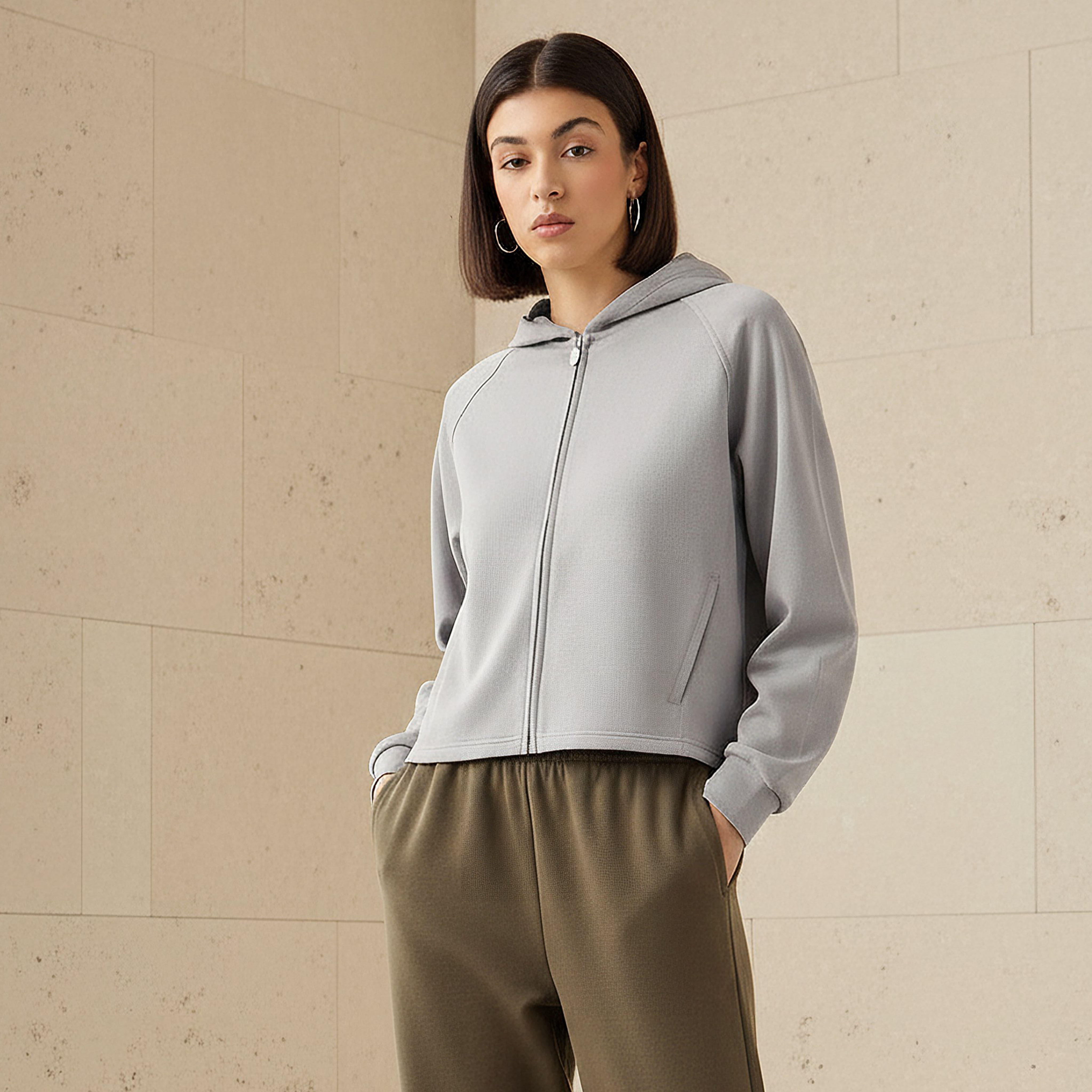 Hoodie with Ribbed Design-women-winterwear-hoodiesandsweatshirts-hoodies-image-1