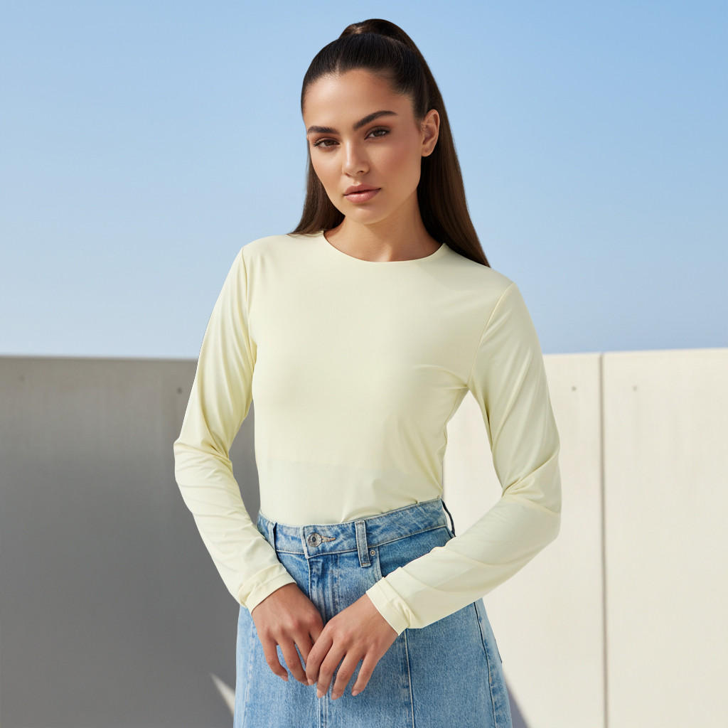 Regular Fit T-shirt with Long Sleeves-women-clothing-tshirts-image-1
