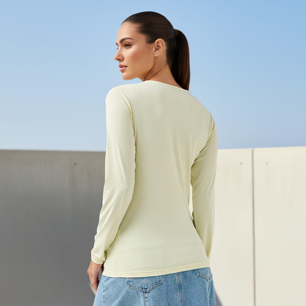 تيشيرت بأكمام طويلة بقصّة عادية-women-clothing-tshirts-image-3