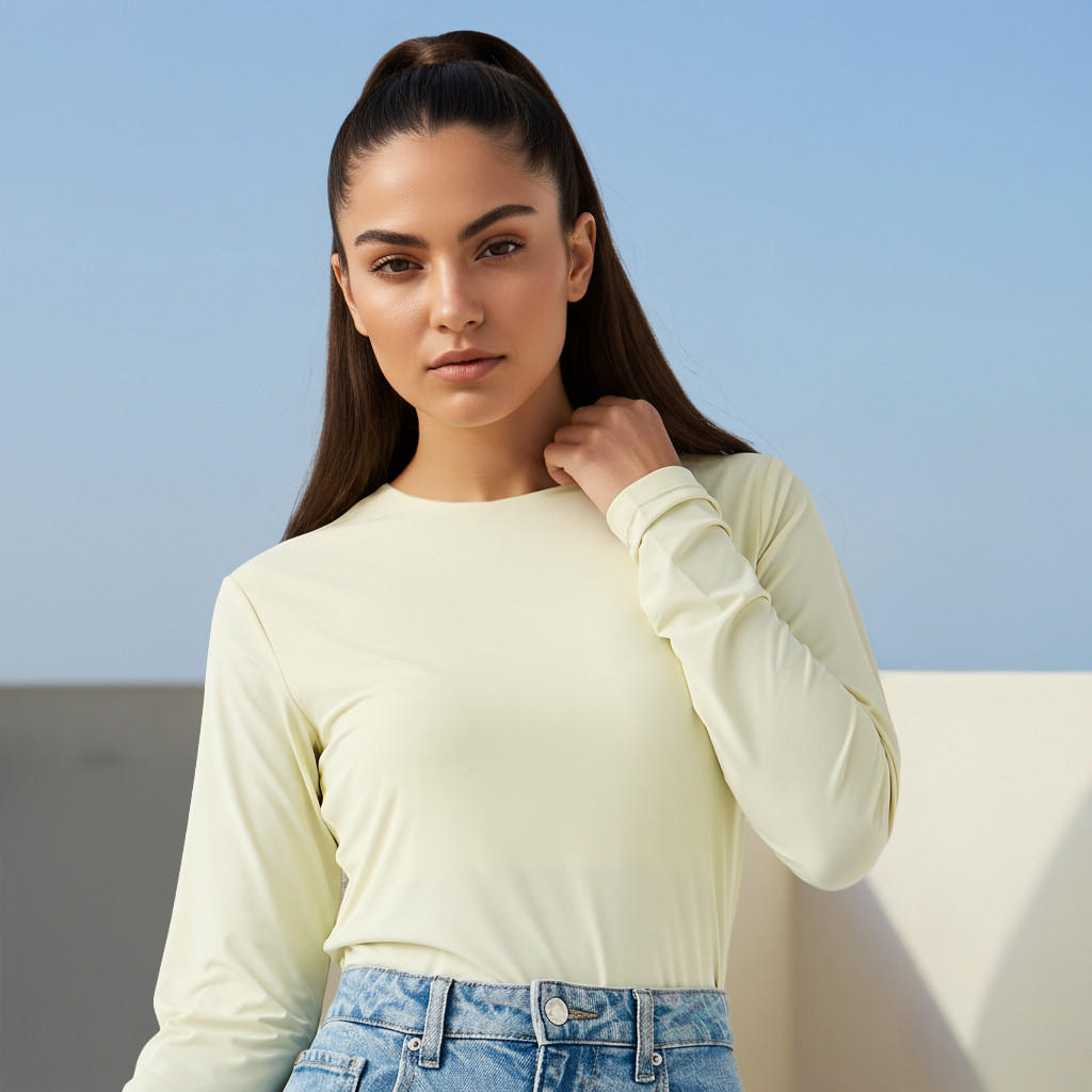 Regular Fit T-shirt with Long Sleeves-women-clothing-tshirts-image-4