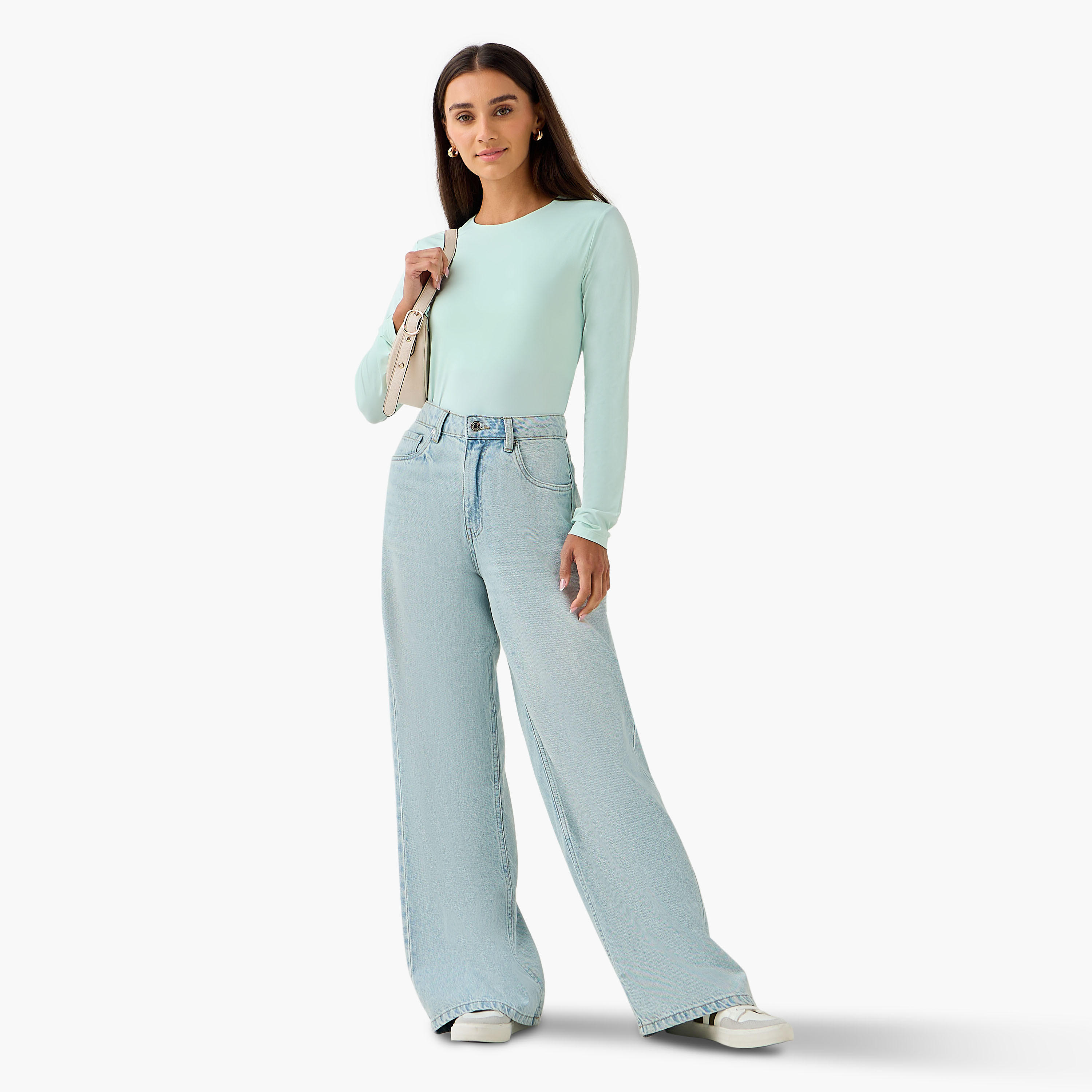 Regular Fit T-shirt with Long Sleeves-women-clothing-tshirts-image-2