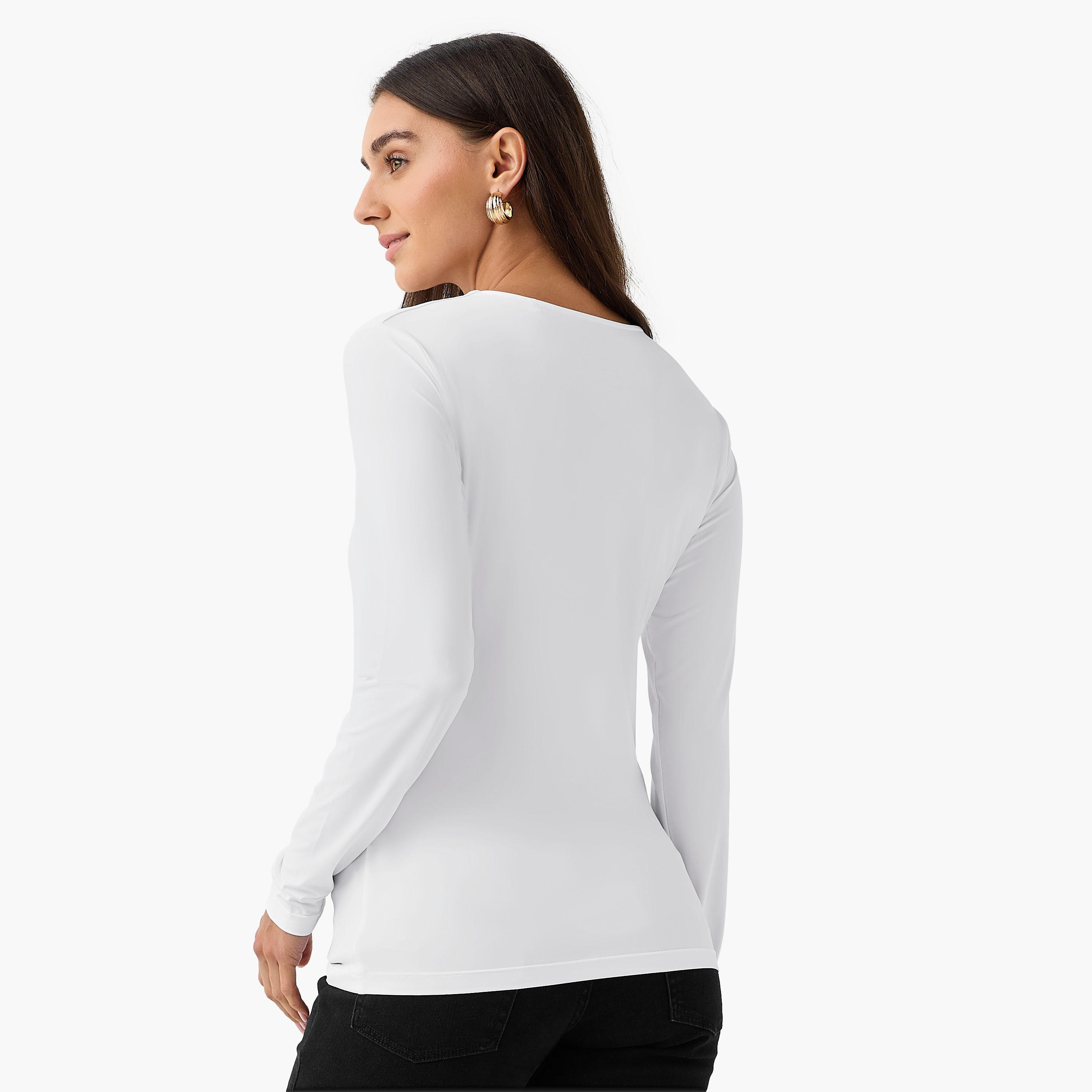 Regular Fit T-shirt with Long Sleeves-women-clothing-tshirts-image-3