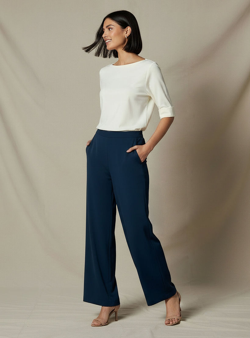 تيشيرت بقصة عادية وياقة قارب-women-clothing-tshirts-image-2