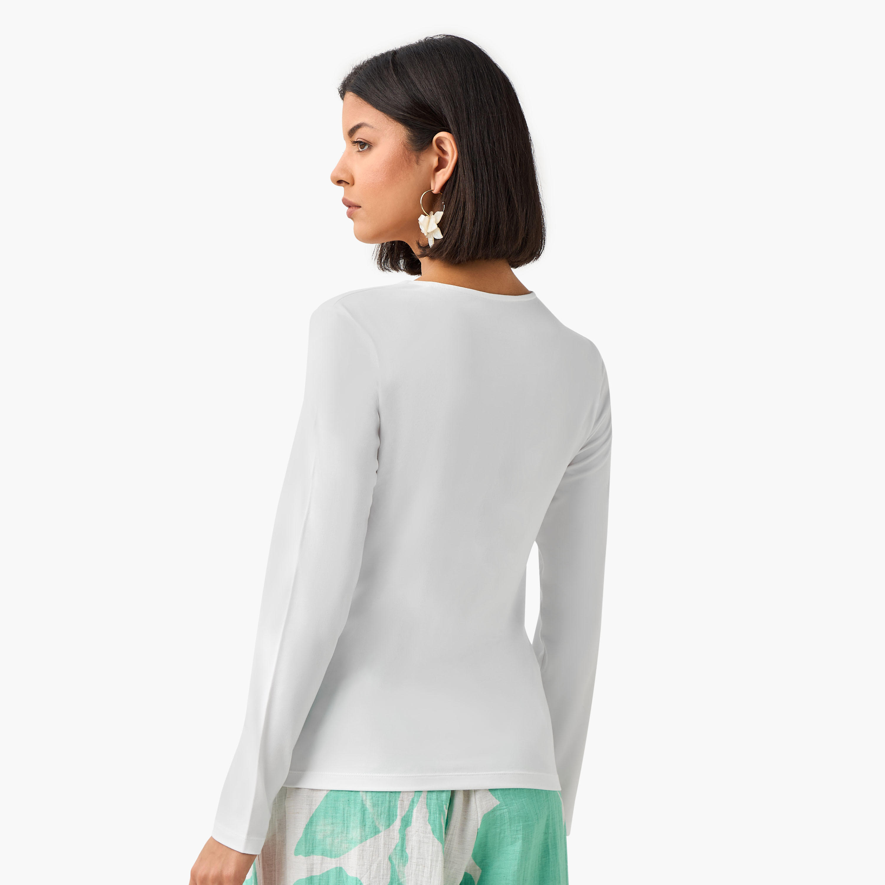 تيشيرت برقبة مربعة وقصة عادية-women-clothing-tshirts-image-3