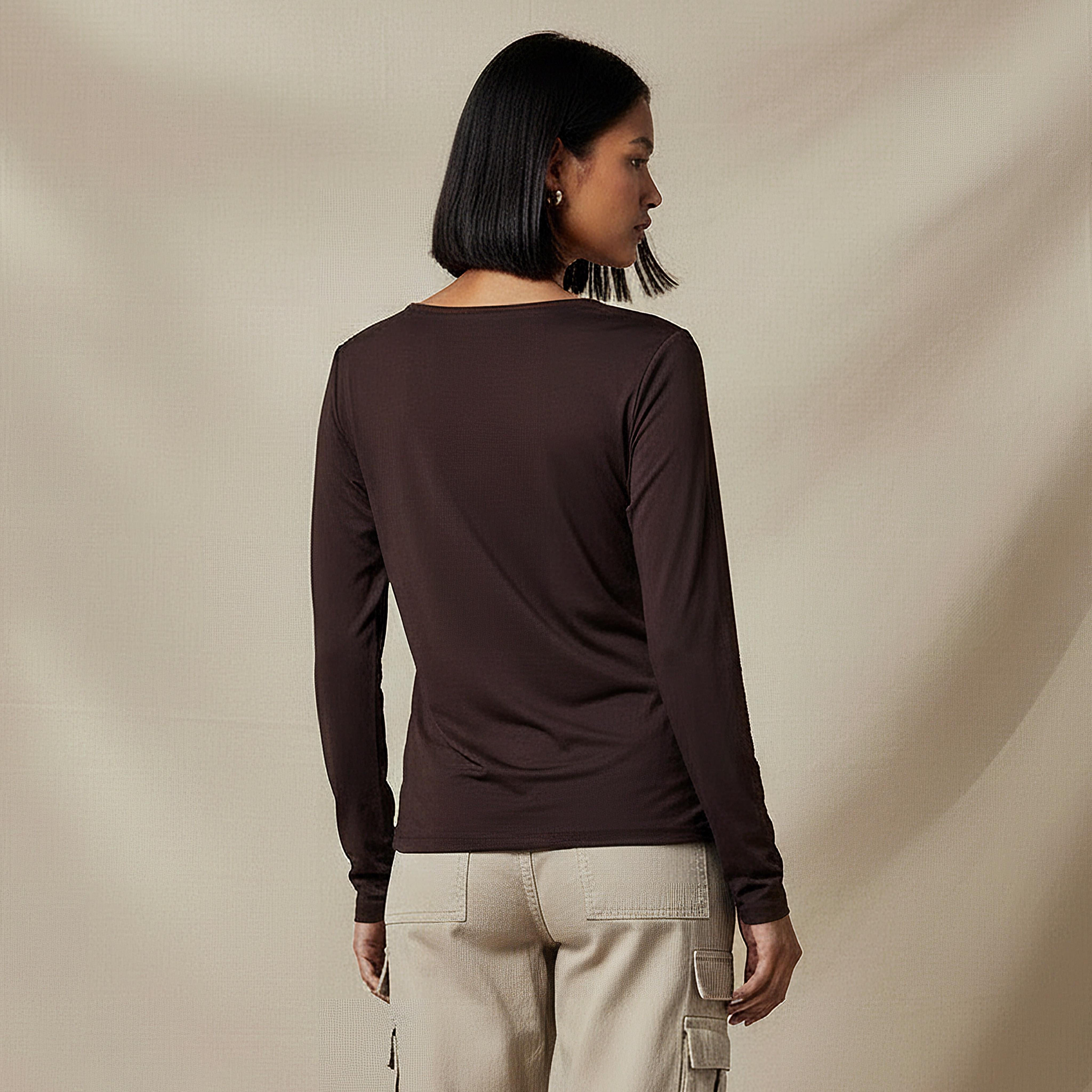 Regular Fit T-shirt with Square Neck-women-clothing-tshirts-image-4