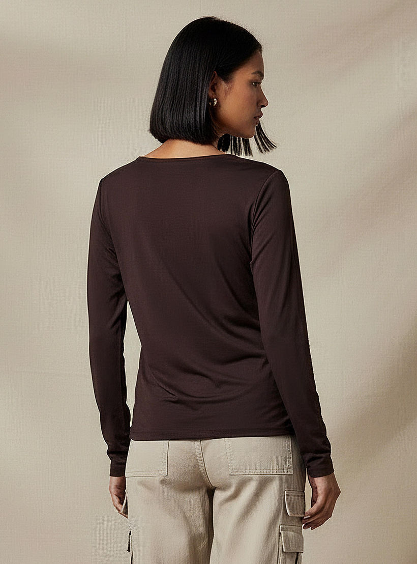 Regular Fit T-shirt with Square Neck-women-clothing-tshirts-image-4
