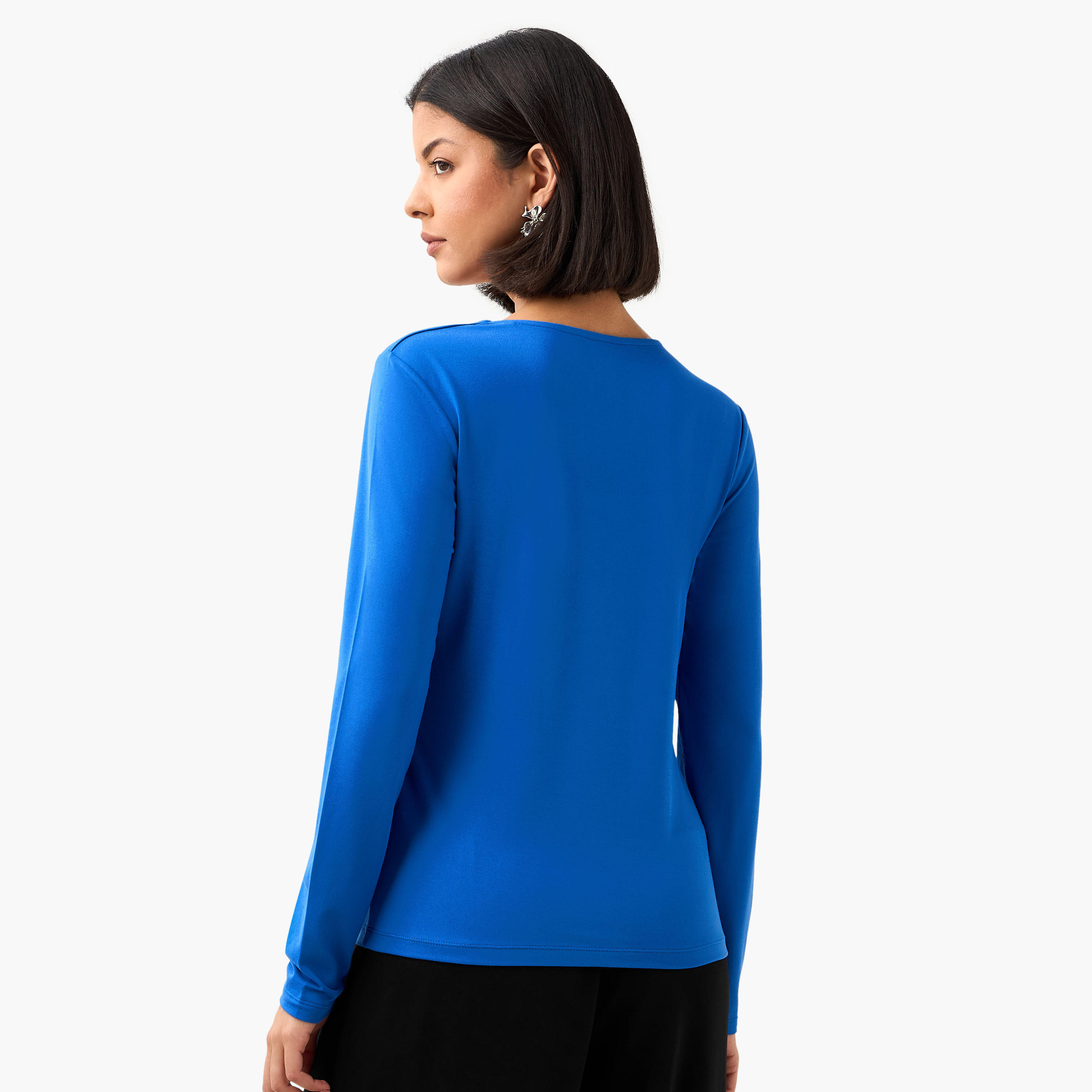Regular Fit T-shirt with Square Neck-women-clothing-tshirts-image-3