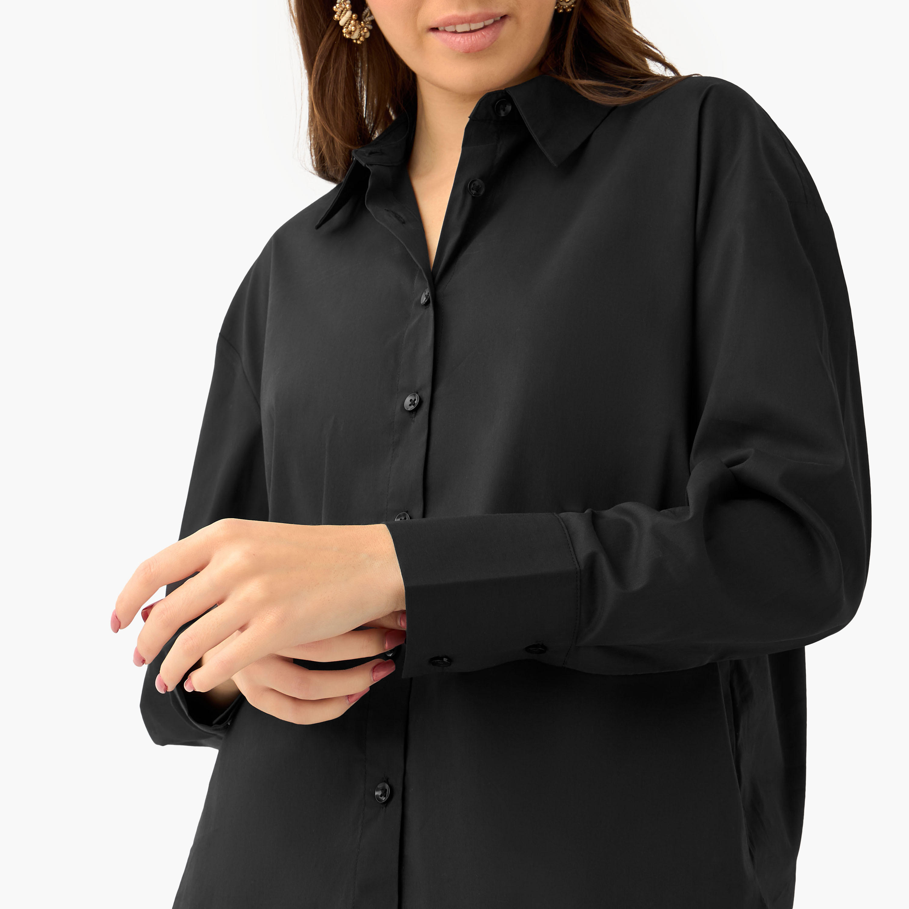 قميص بوبلين بطول غير متساوي-women-clothing-shirtsandblouses-shirts-image-3