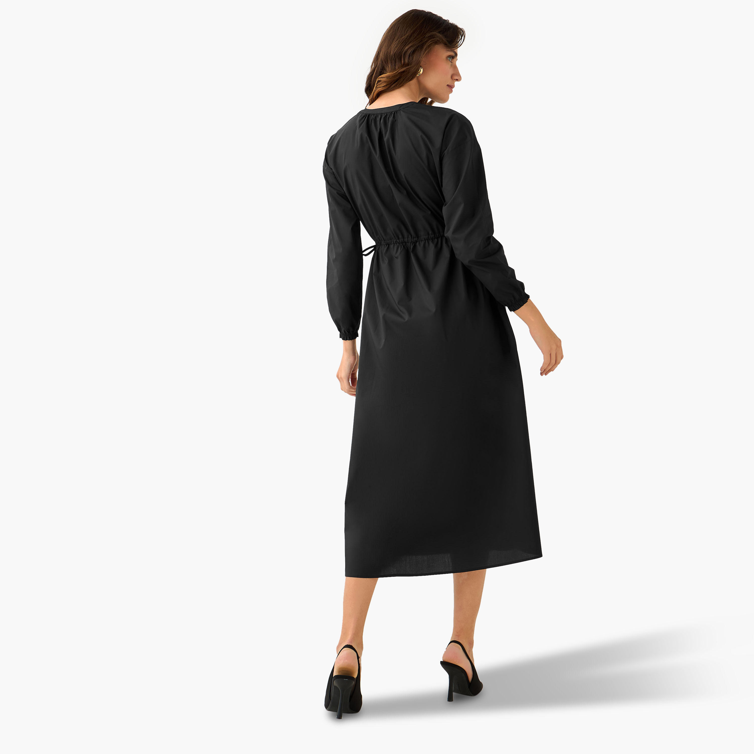 A-line Midi Cotton Dress with Pockets-women-clothing-dresses-image-4
