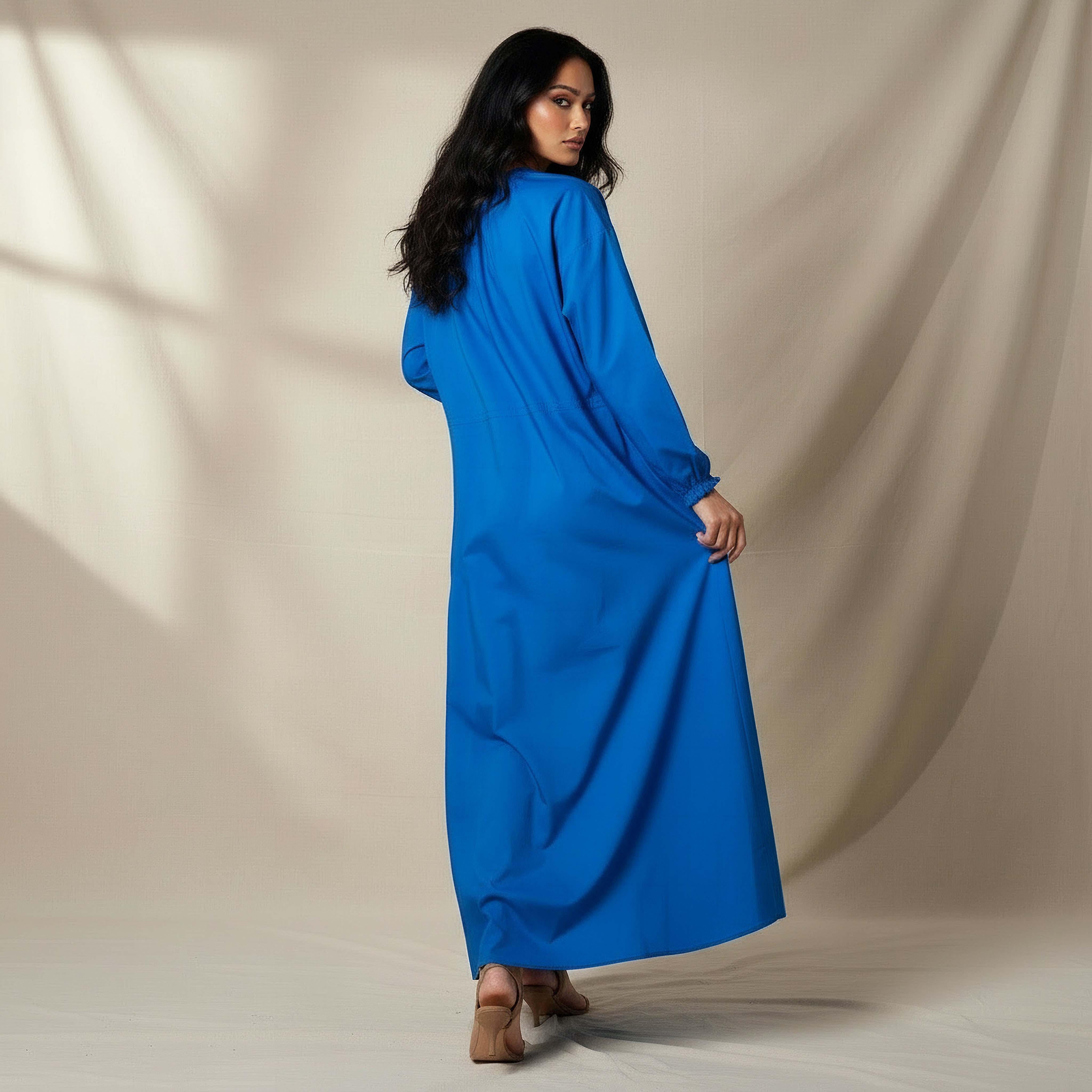 A-line Midi Cotton Dress with Pockets-women-clothing-dresses-image-3