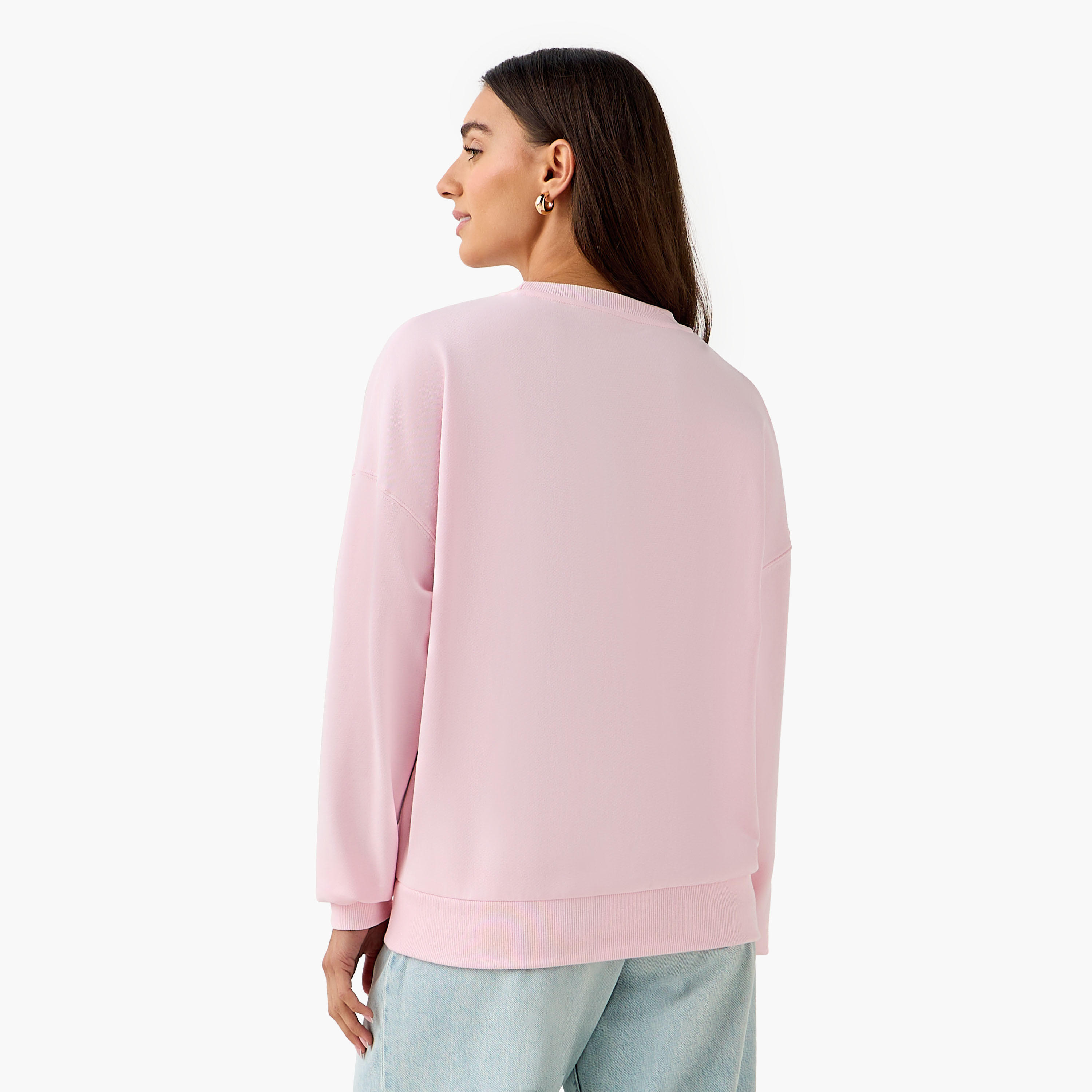 Regular Fit Sweatshirt with Typographic Print-women-winterwear-hoodiesandsweatshirts-sweatshirts-image-3