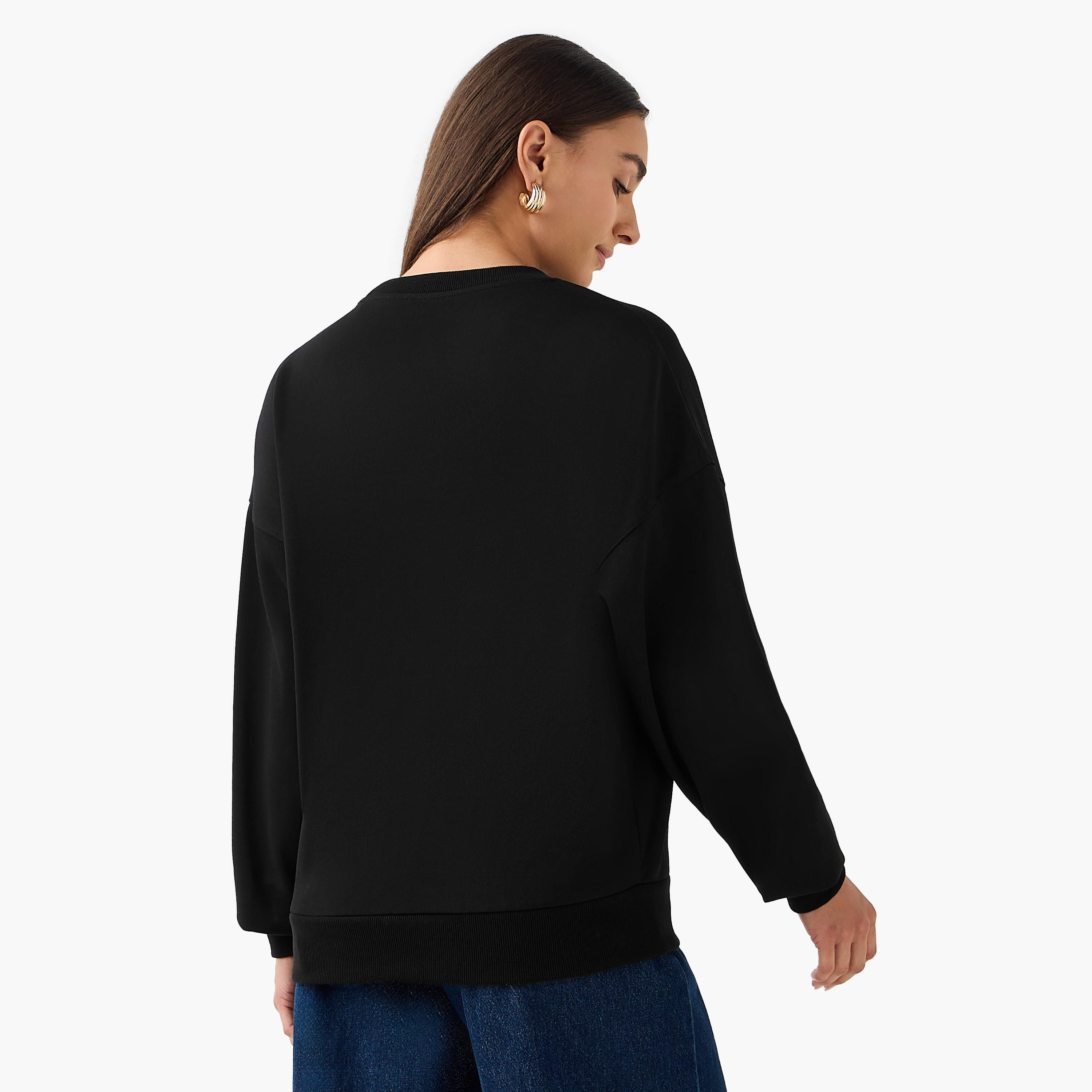 Regular Fit Sweatshirt with Typographic Print-women-winterwear-hoodiesandsweatshirts-sweatshirts-image-3