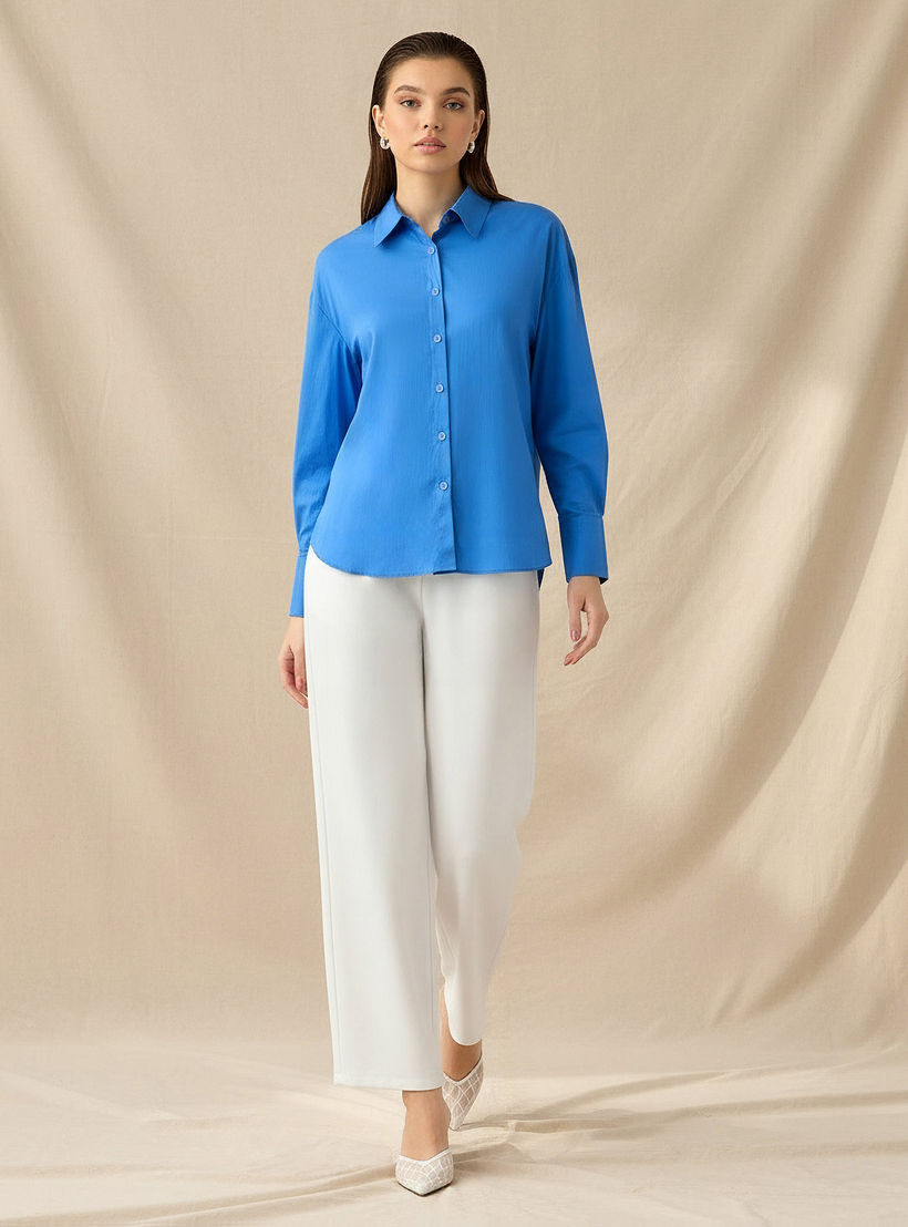 قميص بوبلين بطول غير متساوي-women-clothing-shirtsandblouses-shirts-image-2
