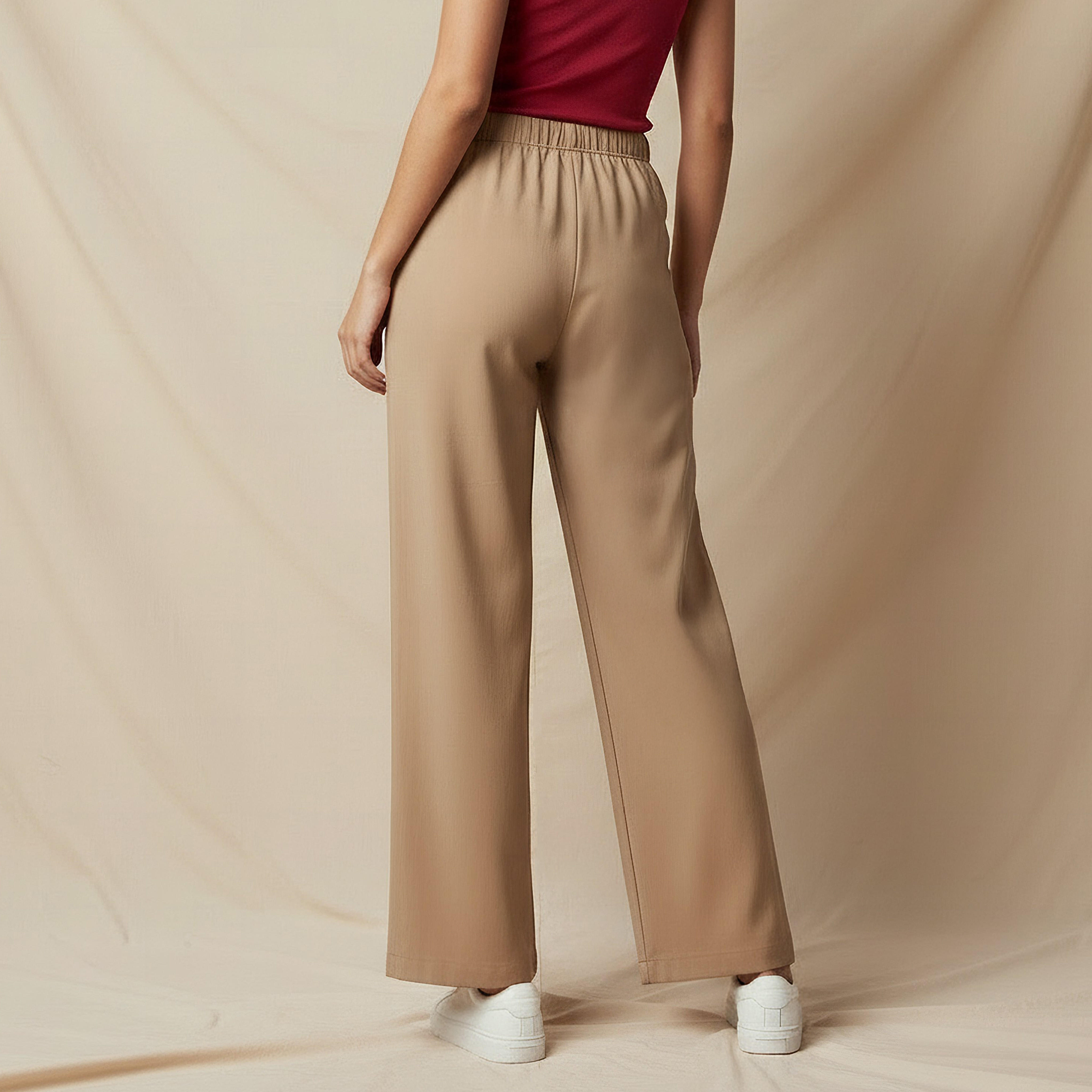Regular Fit Mid-Rise Wide Leg Pants-women-clothing-coordsets-image-3