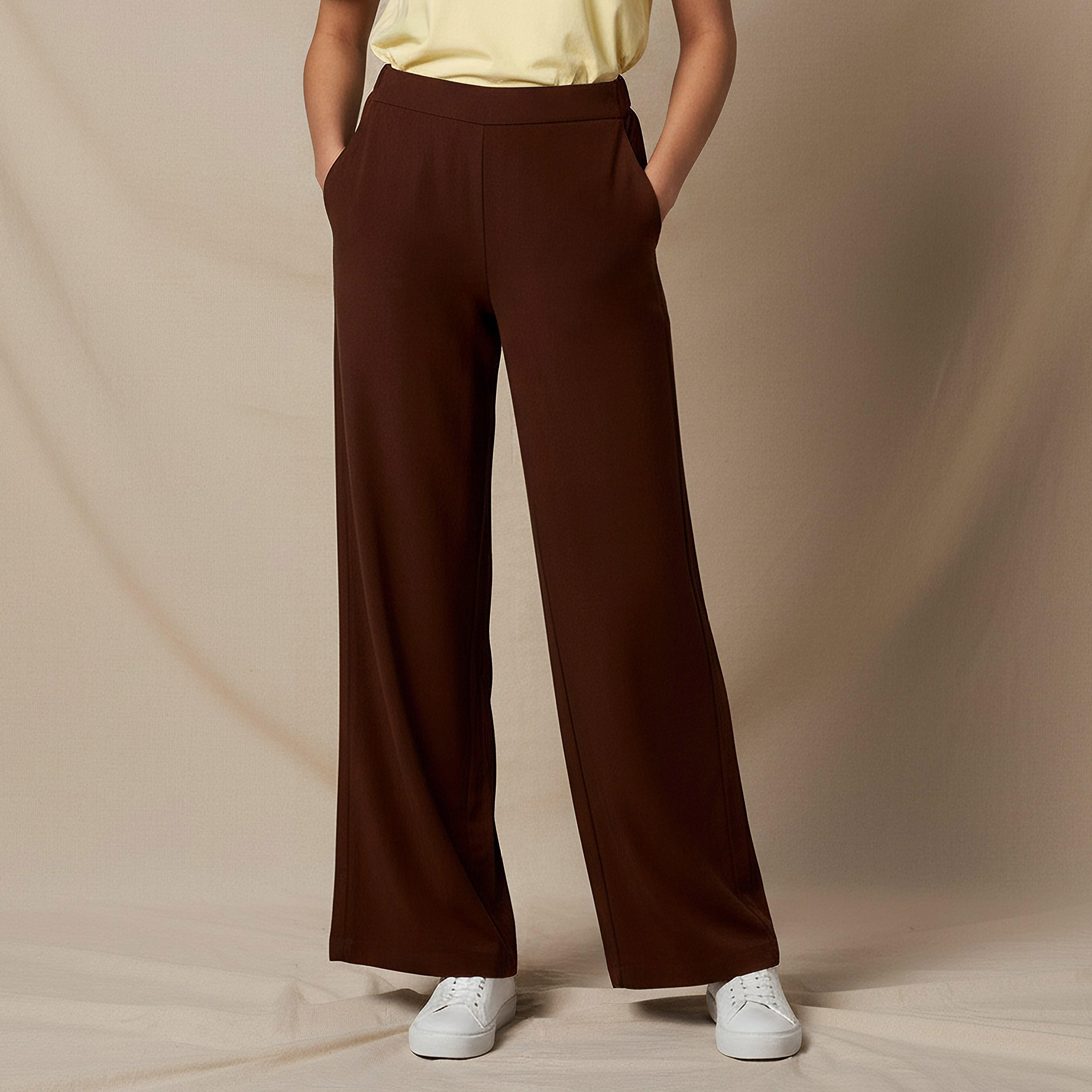 Regular Fit Mid-Rise Wide Leg Pants-women-clothing-coordsets-image-1