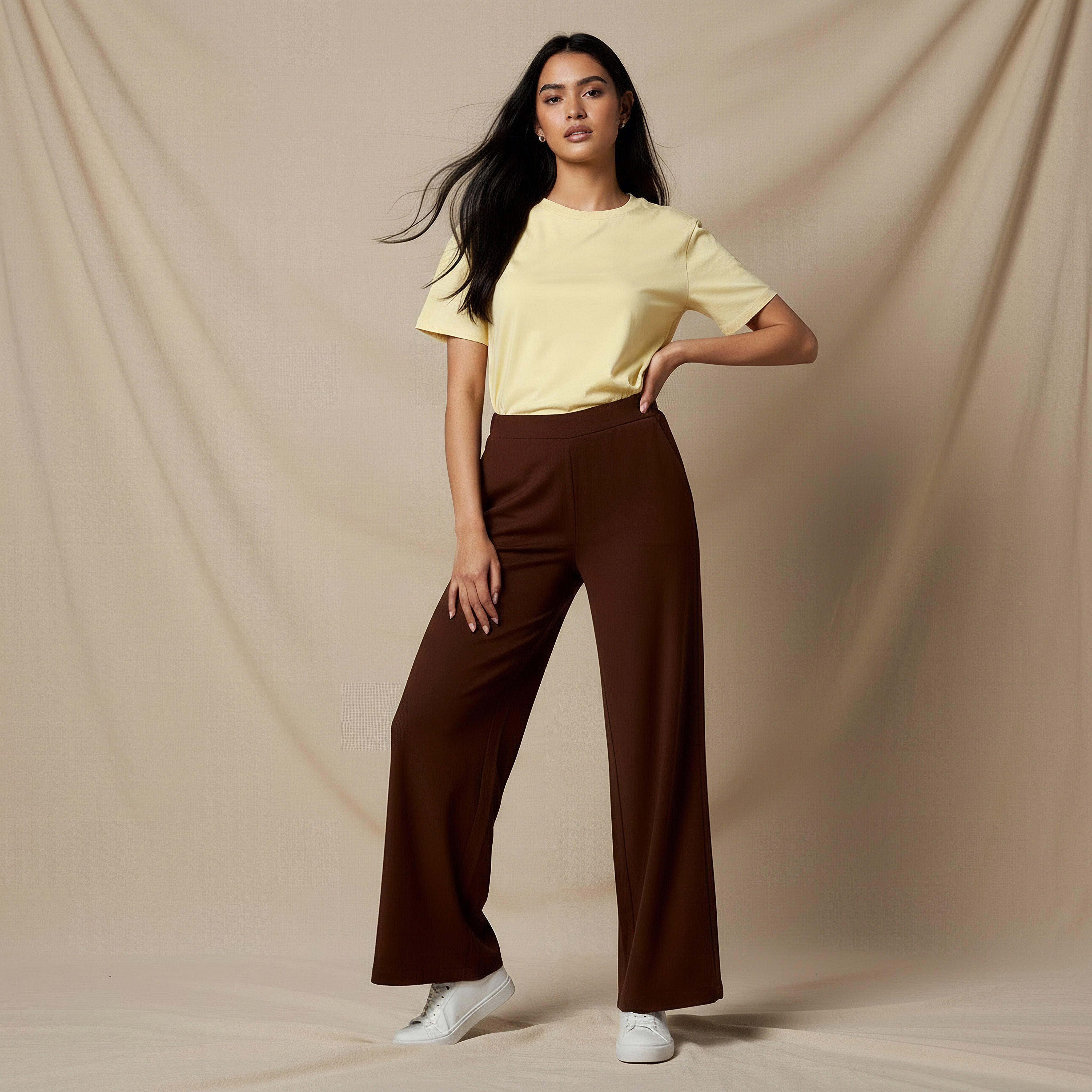 Regular Fit Mid-Rise Wide Leg Pants-women-clothing-coordsets-image-5