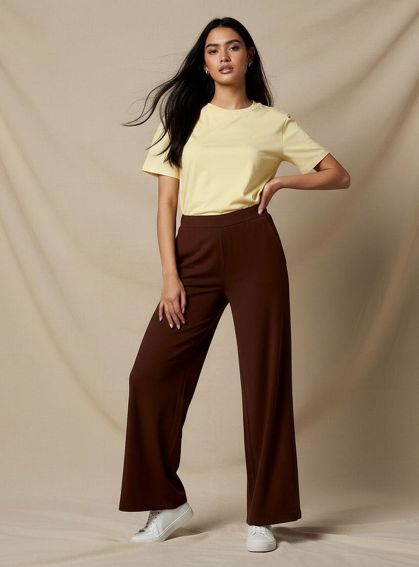 Regular Fit Mid-Rise Wide Leg Pants-women-clothing-coordsets-image-5