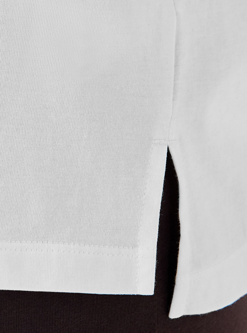Regular Fit Cotton T-shirt with Side Slits-women-clothing-tshirts-image-5