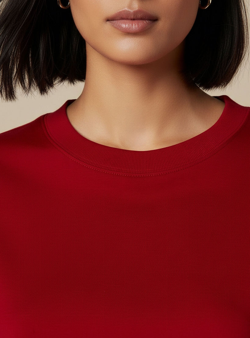 Regular Fit Cotton T-shirt with Side Slits-women-clothing-tshirts-image-3