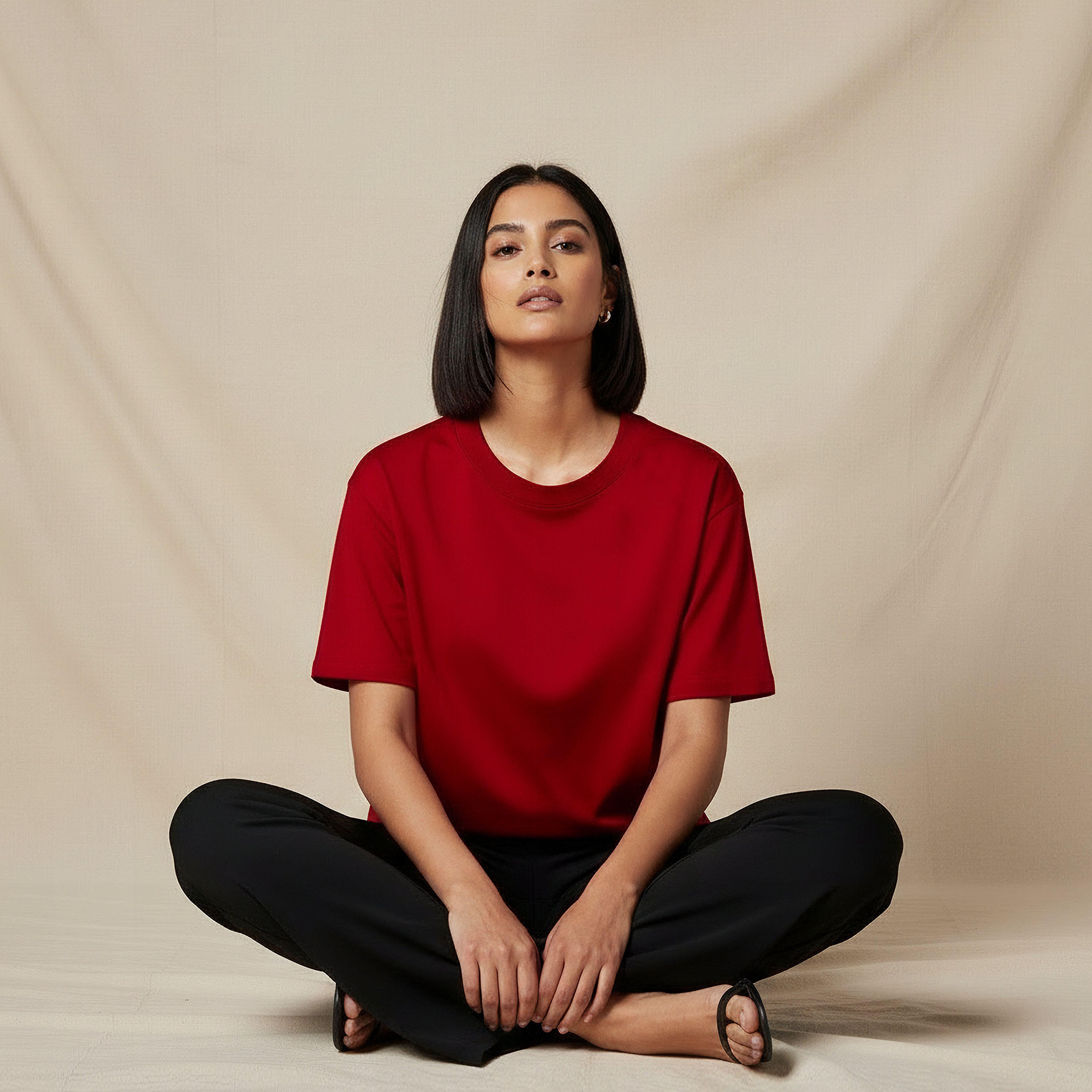Regular Fit Cotton T-shirt with Side Slits-women-clothing-tshirts-image-5
