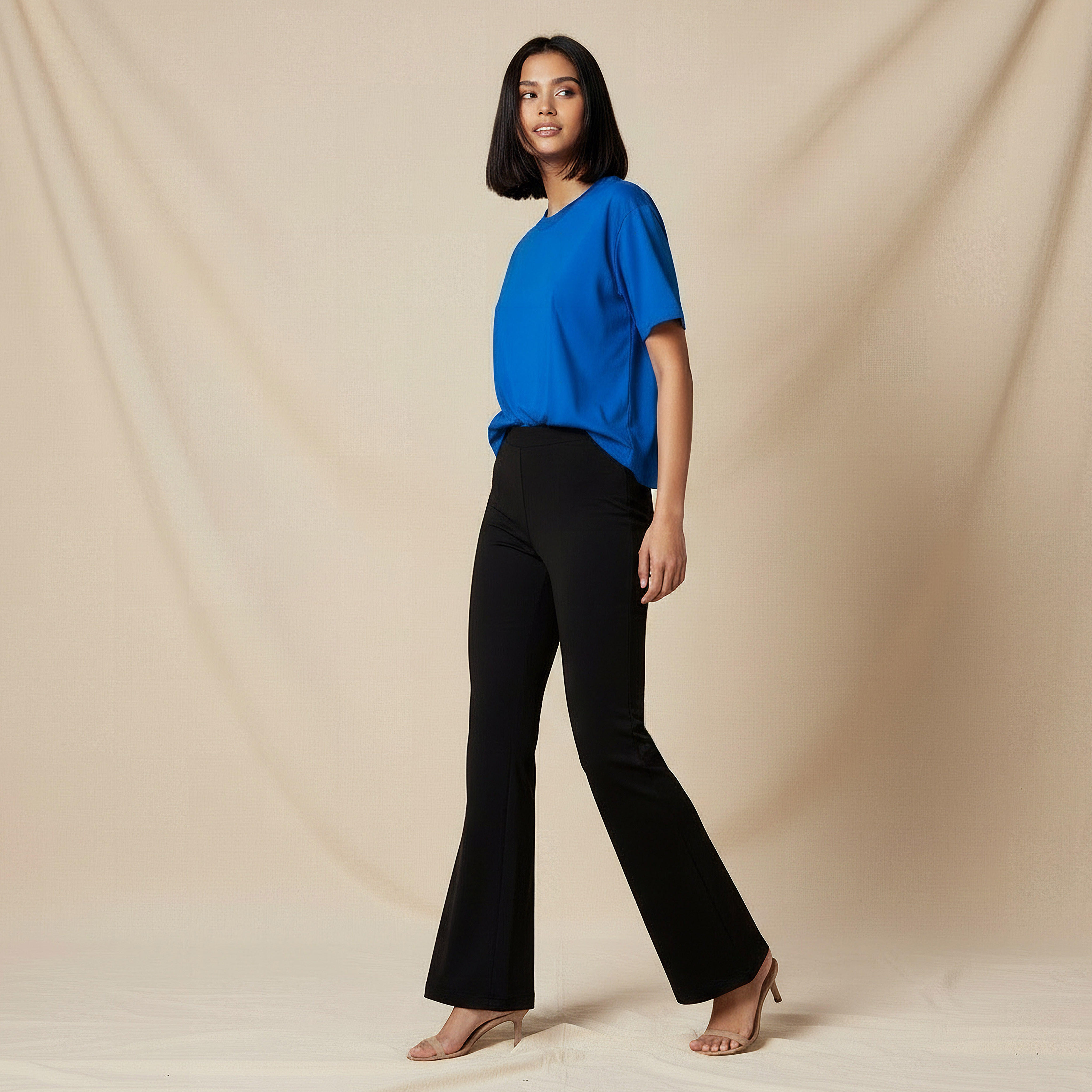 Regular Fit Cotton T-shirt with Side Slits-women-clothing-tshirts-image-2