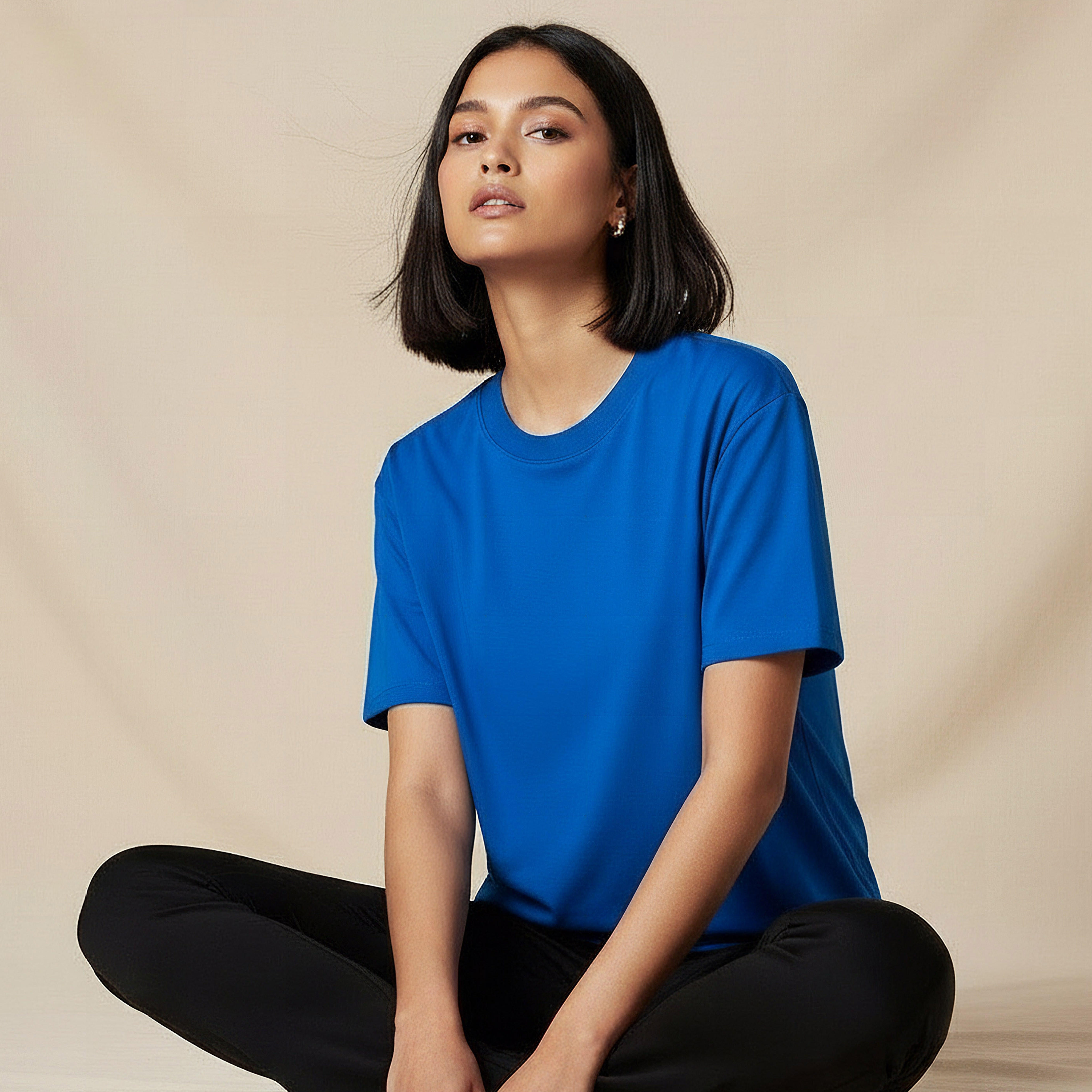 Regular Fit Cotton T-shirt with Side Slits-women-clothing-tshirts-image-5