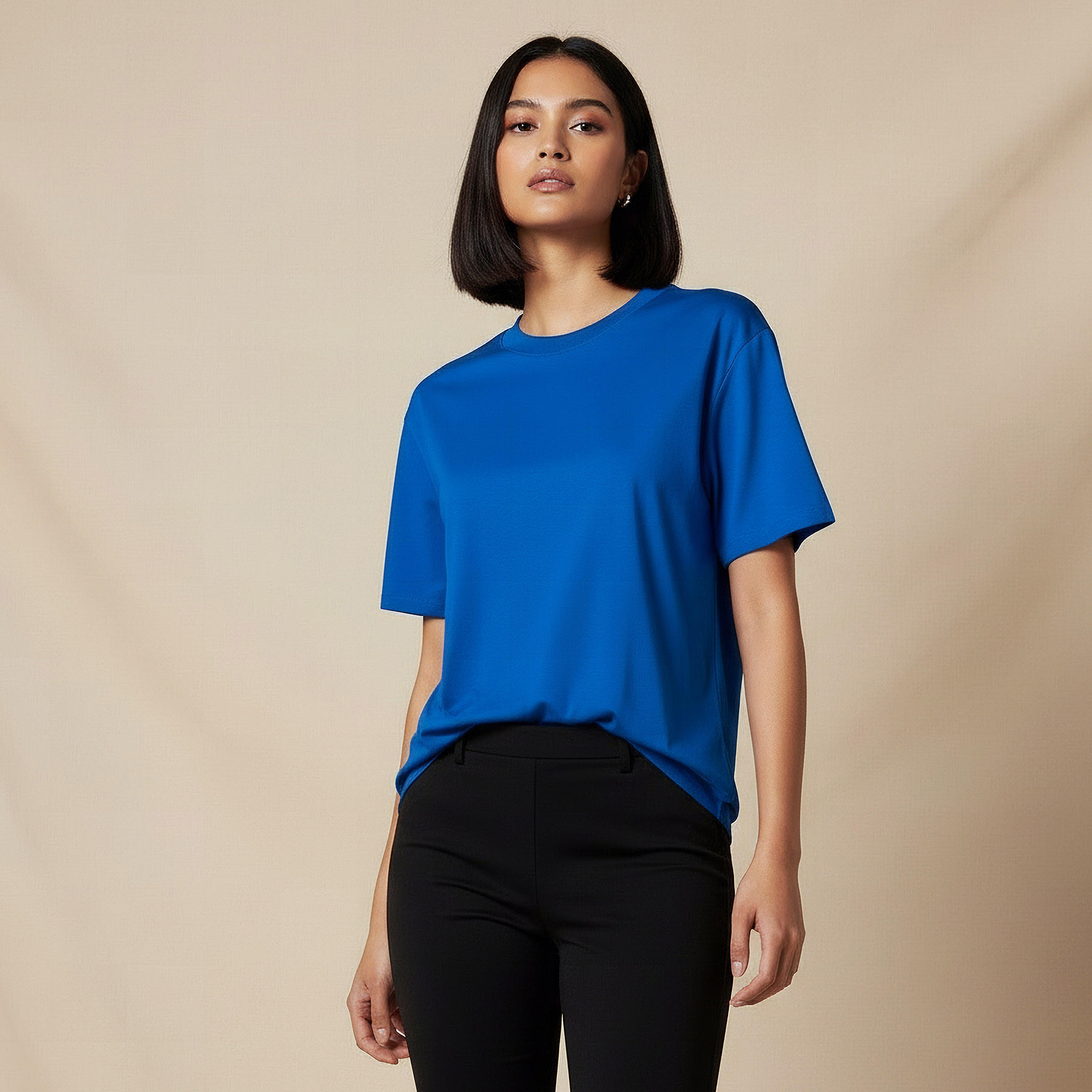 Regular Fit Cotton T-shirt with Side Slits-women-clothing-tshirts-image-6