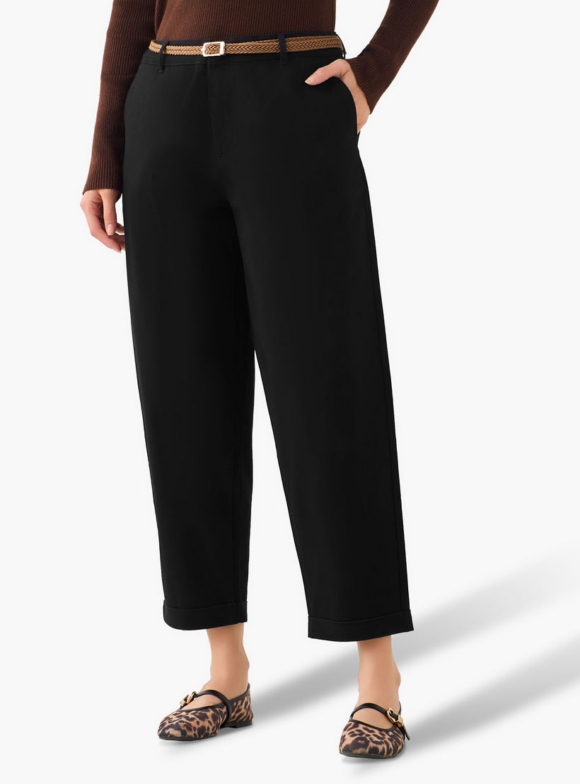 بنطلون شينو بخصر مرتفع وقصة مريحة-women-clothing-bottoms-trousers-image-2