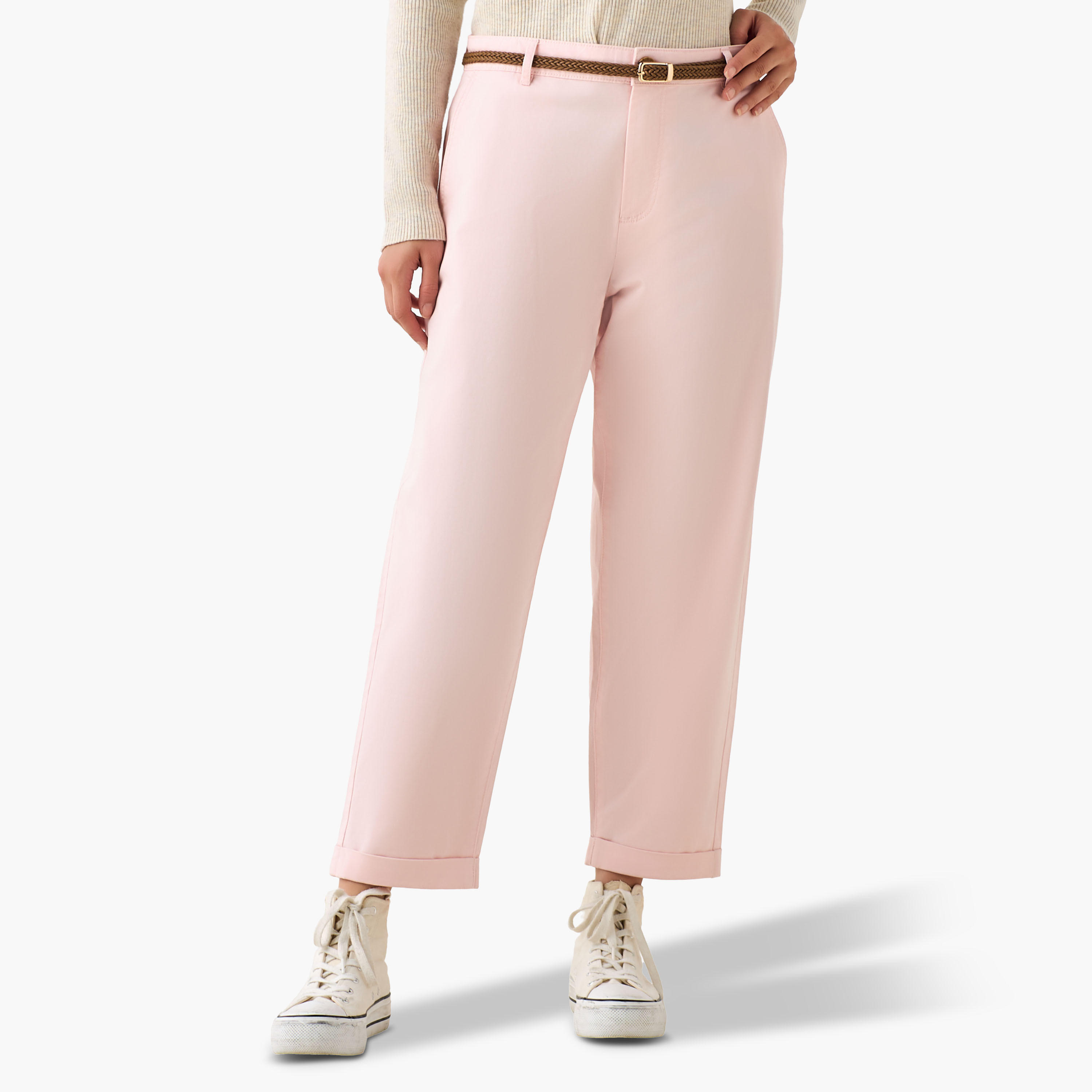 Relaxed Fit High Waist Chino Pants-women-clothing-bottoms-trousers-image-2