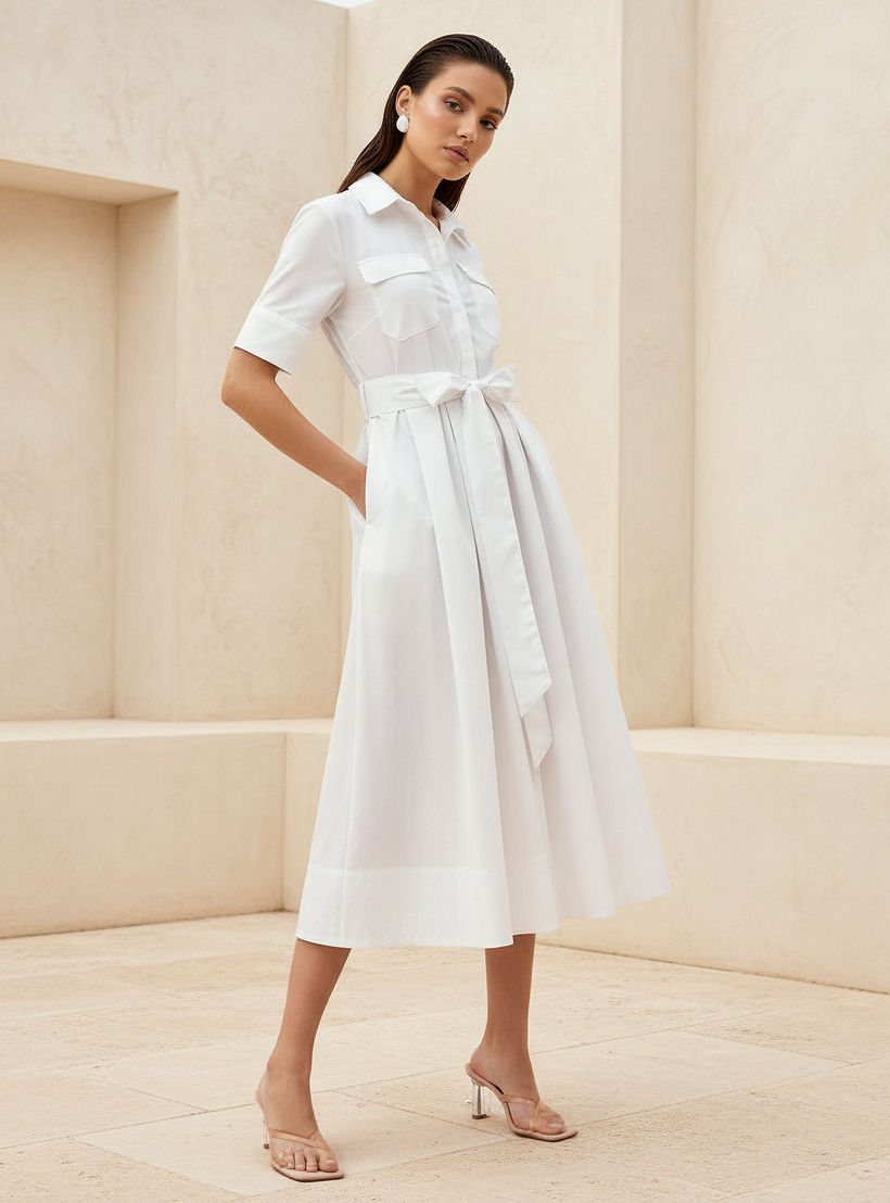 فستان قميص ميدي بحزام ربط-women-clothing-dresses-image-1