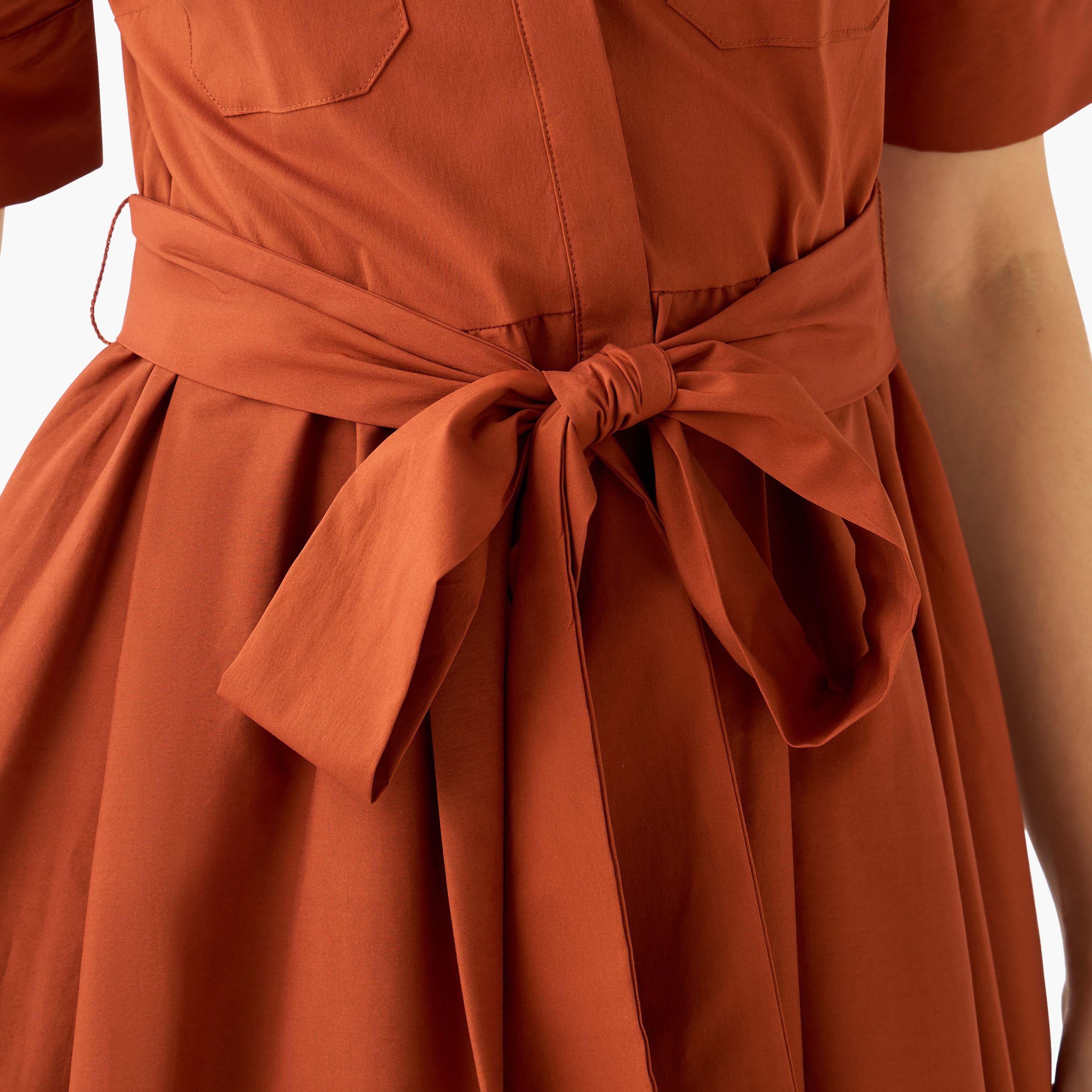 Shirt Midi Dress with Tie-Up Belt-women-clothing-dresses-image-6