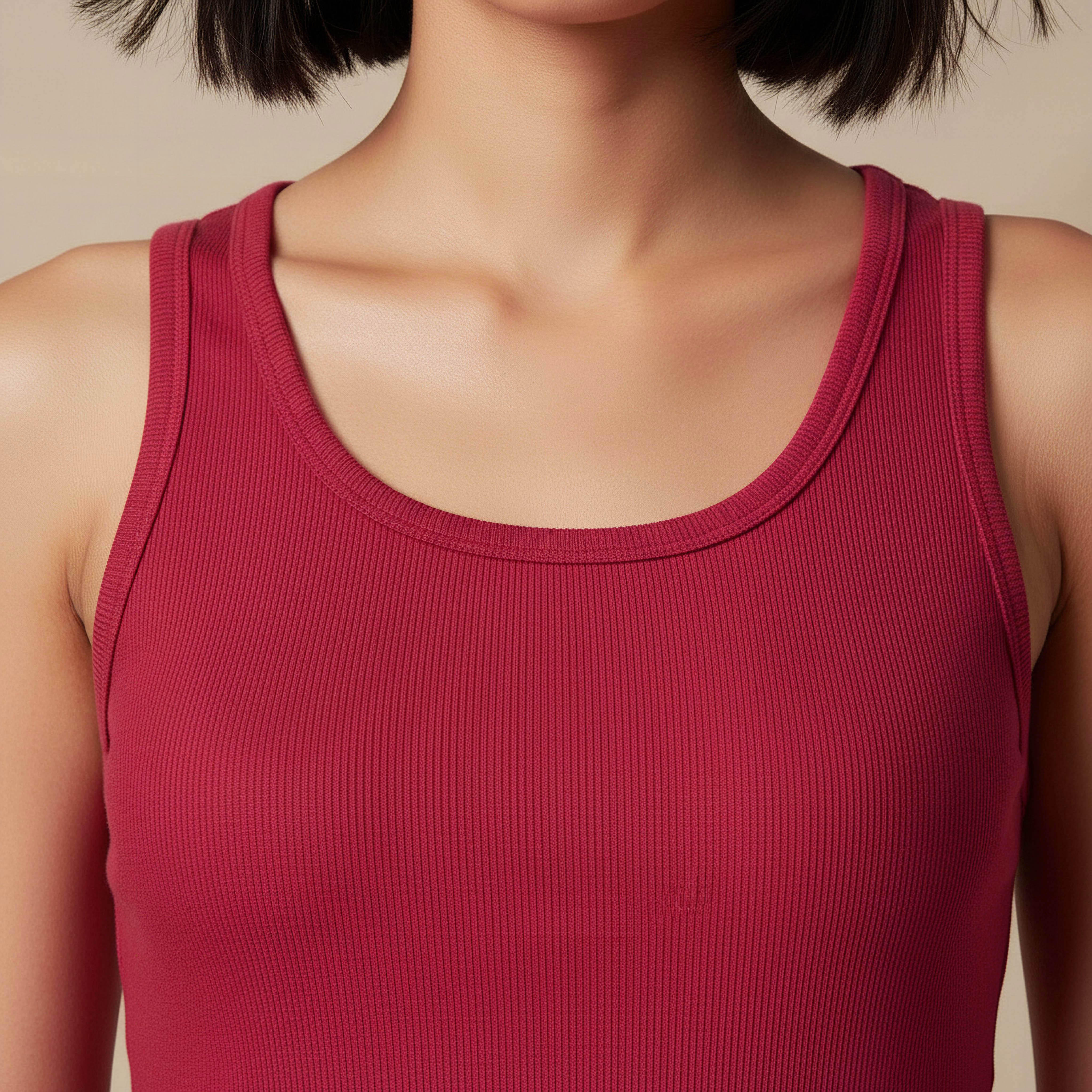 Slim Fit Tank Top with Ribbed Design-women-clothing-tshirts-image-3