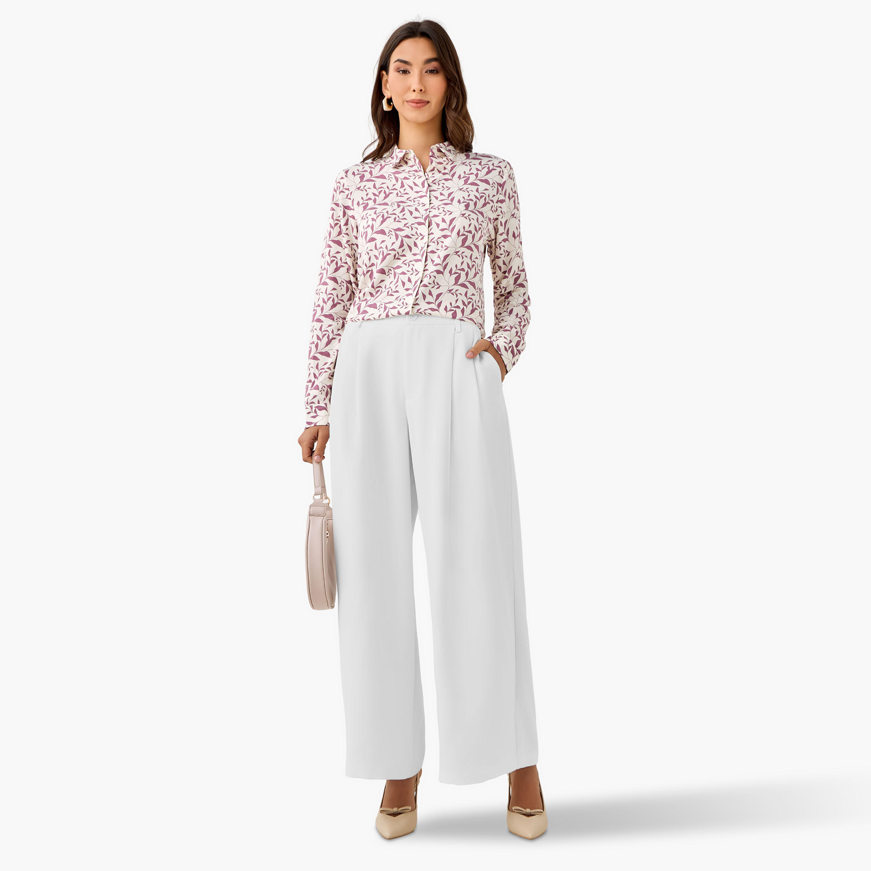 Viscose Shirt with Leaf Print-women-clothing-shirtsandblouses-shirts-image-3
