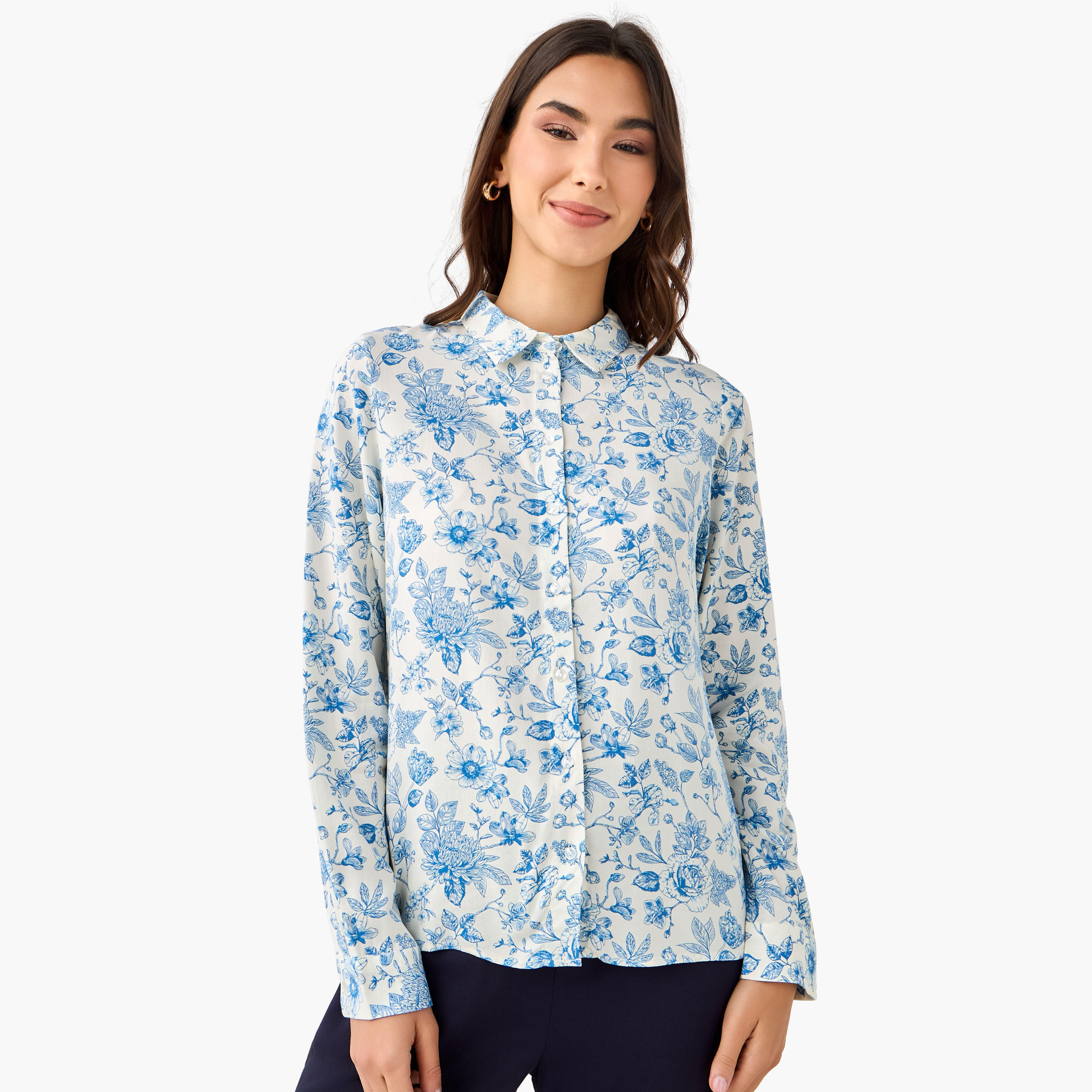 قميص فيسكوز بطبعة زهور-women-clothing-shirtsandblouses-shirts-image-6