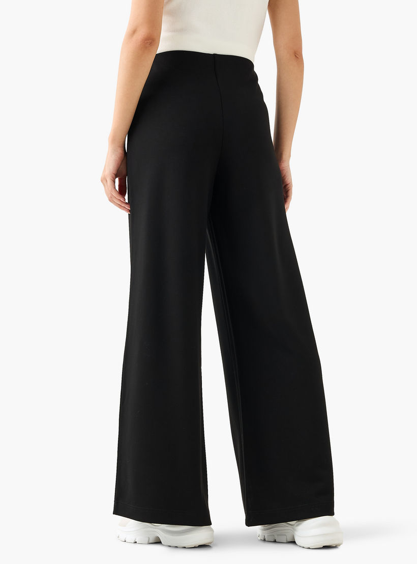 بنطلون واسع الساقين من مزيج المودال بخصر مرن-women-clothing-coordsets-image-4