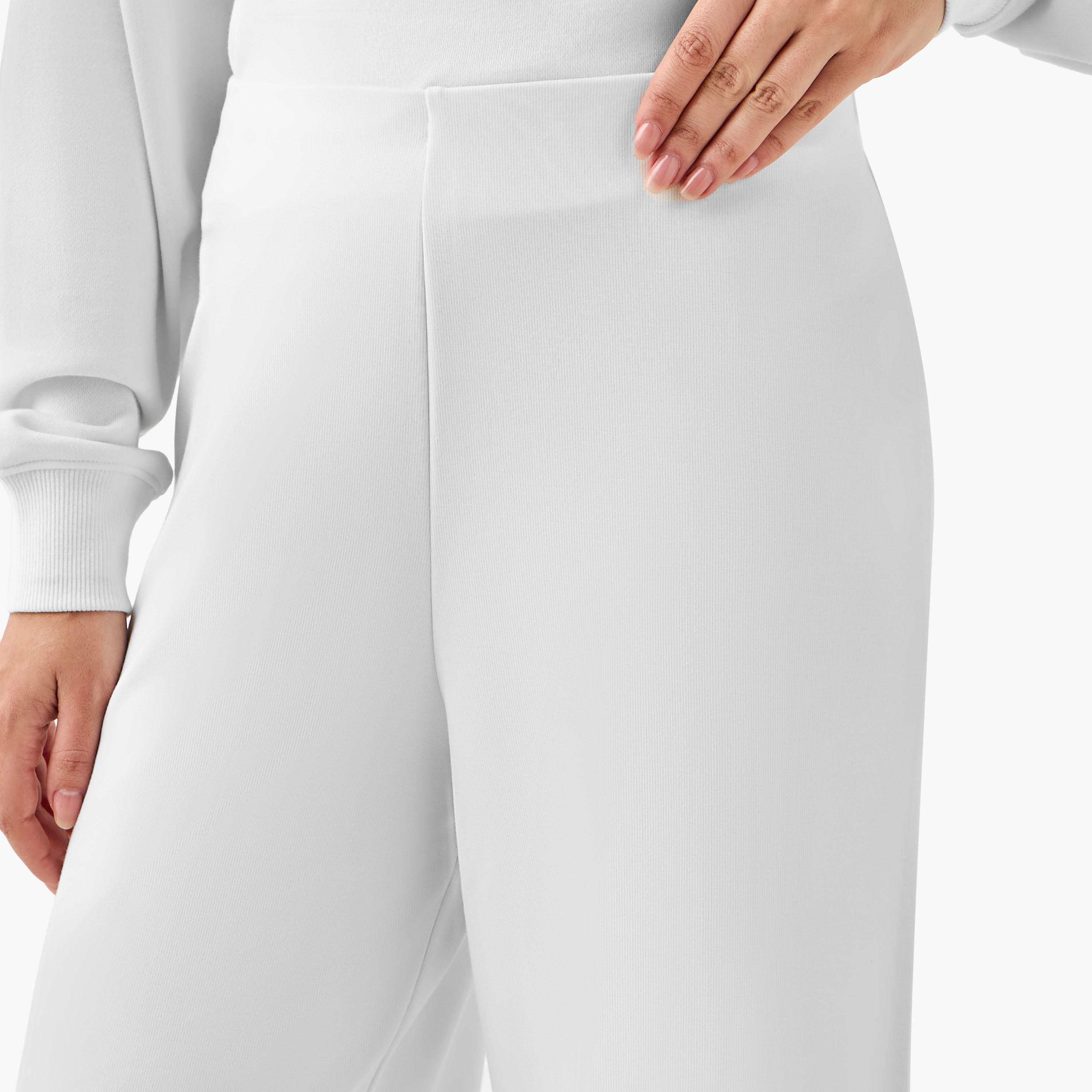 بنطلون واسع الساقين من مزيج المودال بخصر مرن-women-clothing-coordsets-image-4