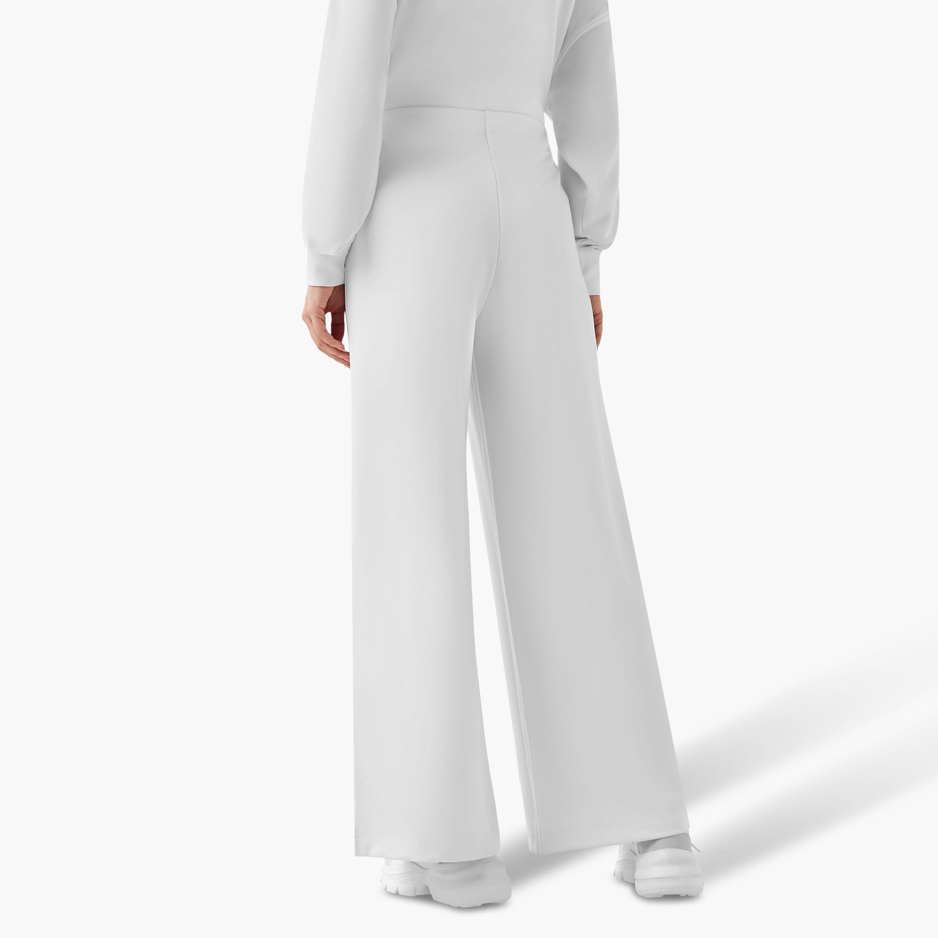 بنطلون واسع الساقين من مزيج المودال بخصر مرن-women-clothing-coordsets-image-5