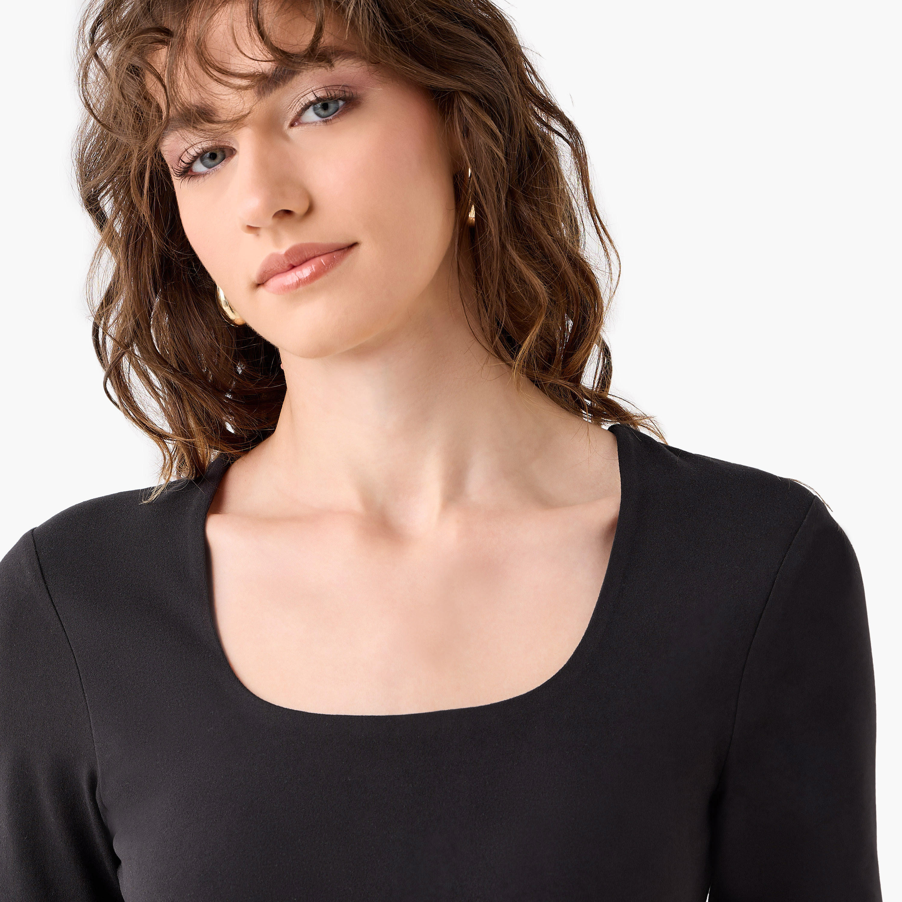 تيشيرت مايكروفايبر برقبة مربعة-women-clothing-tshirts-image-6