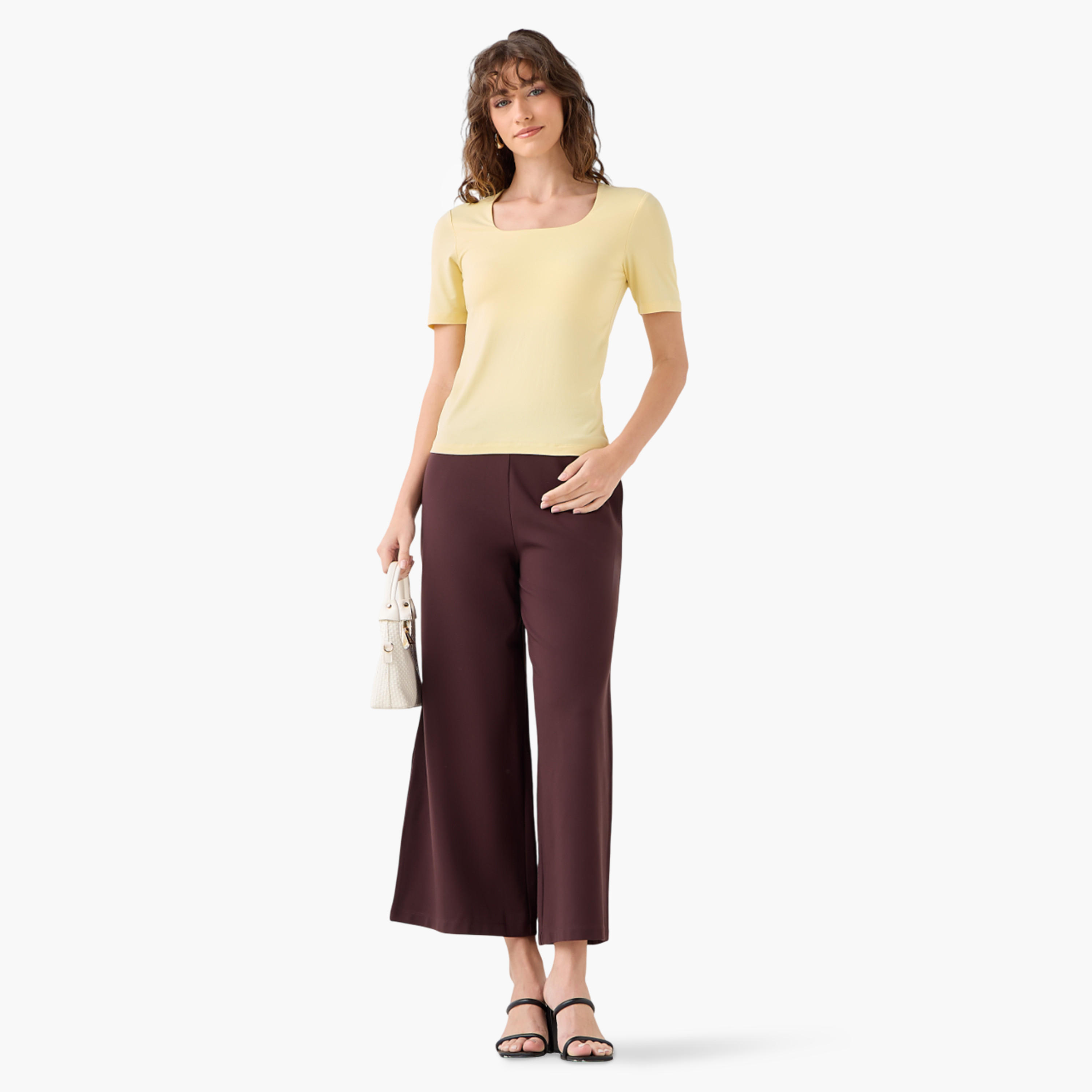 Microfibre T-shirt with Square Neck-women-clothing-tshirts-image-3