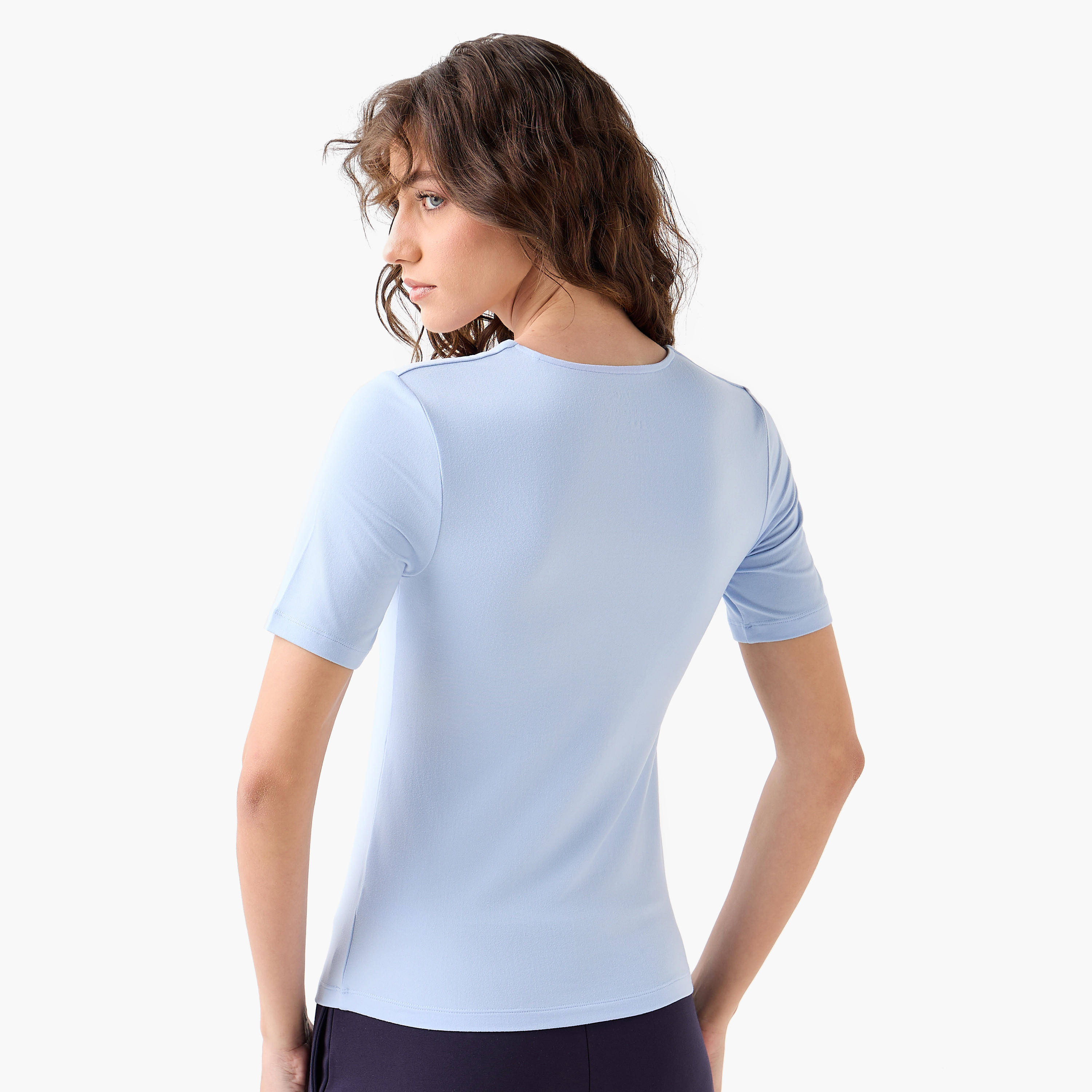 Microfibre T-shirt with Square Neck-women-clothing-tshirts-image-4