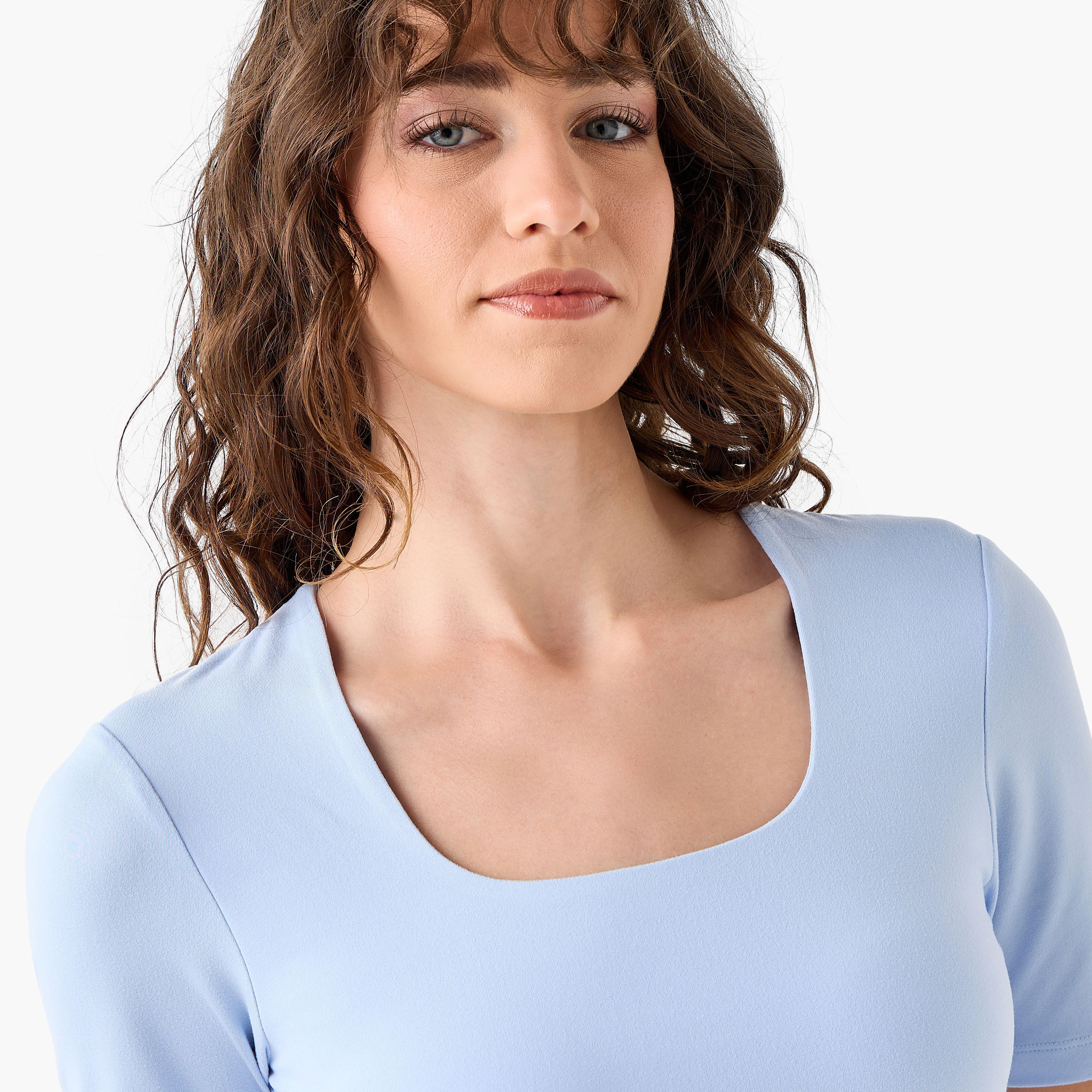 Microfibre T-shirt with Square Neck-women-clothing-tshirts-image-6