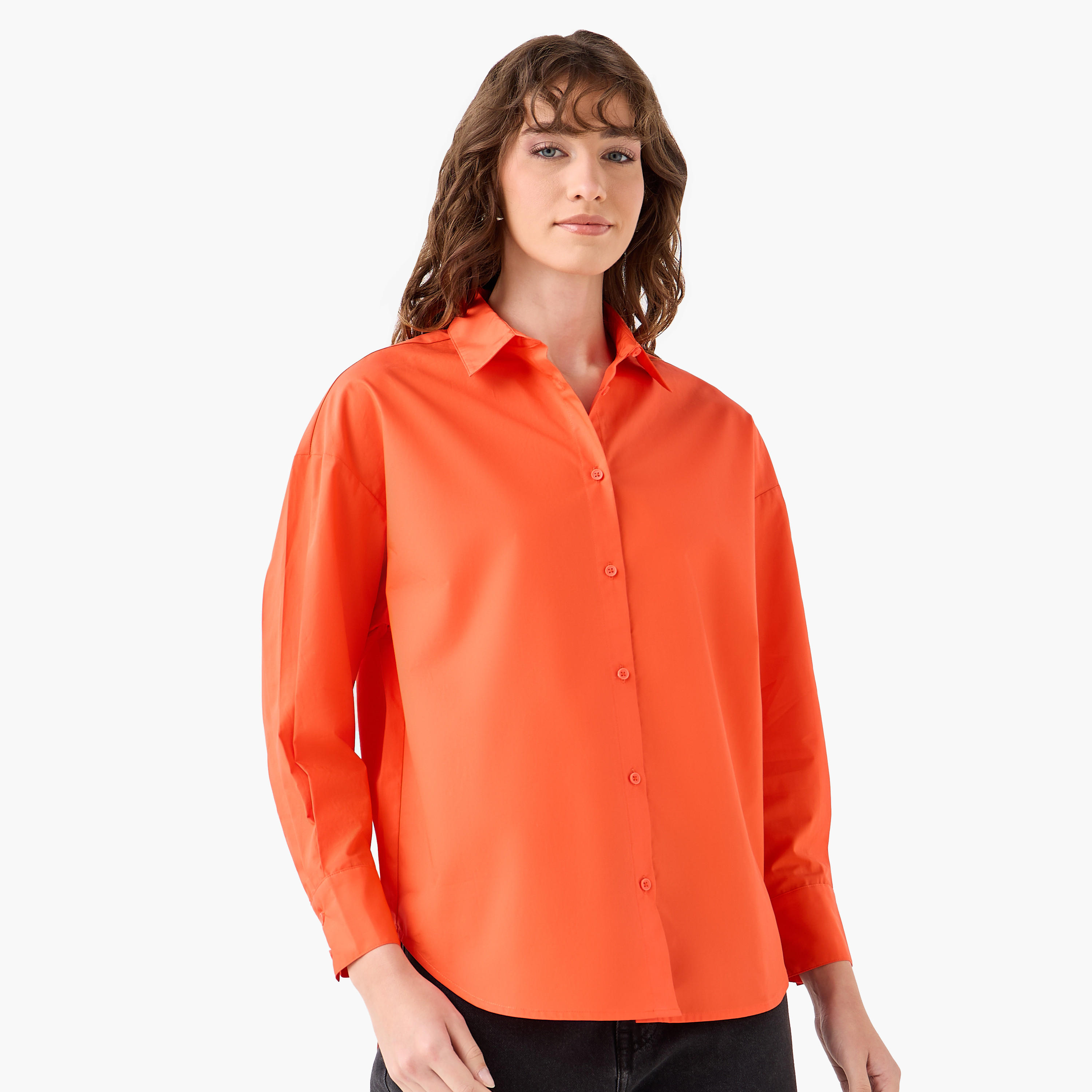 Poplin Cotton Shirt with Collar-women-clothing-shirtsandblouses-shirts-image-2