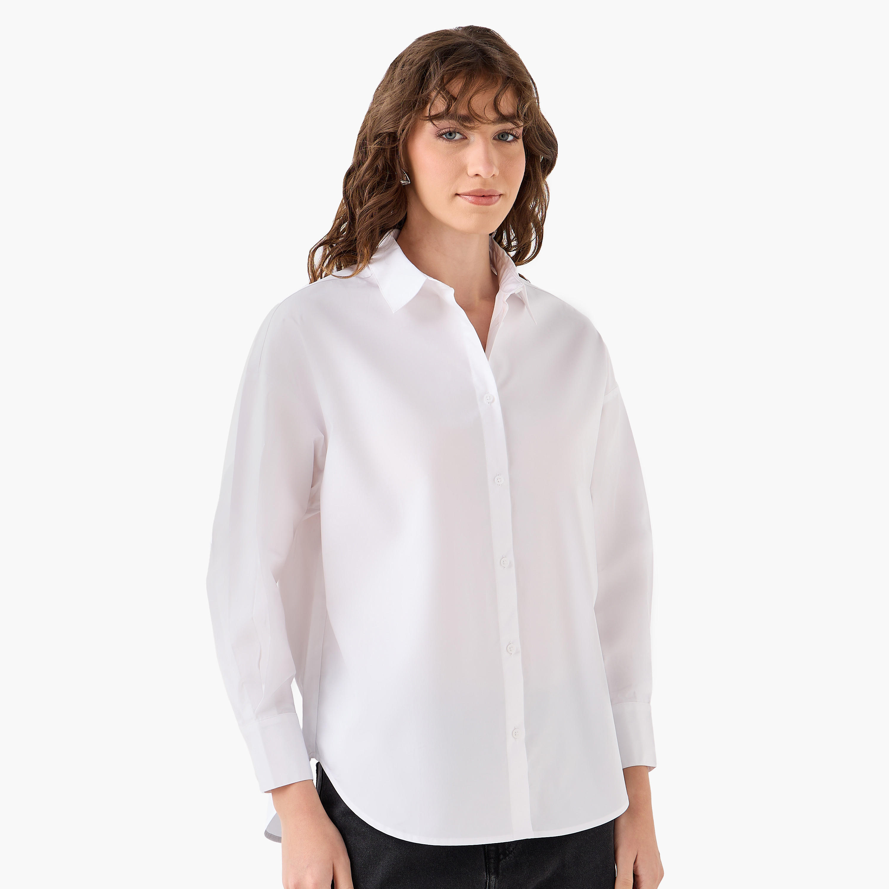 Poplin Cotton Shirt with Collar-women-clothing-shirtsandblouses-shirts-image-4