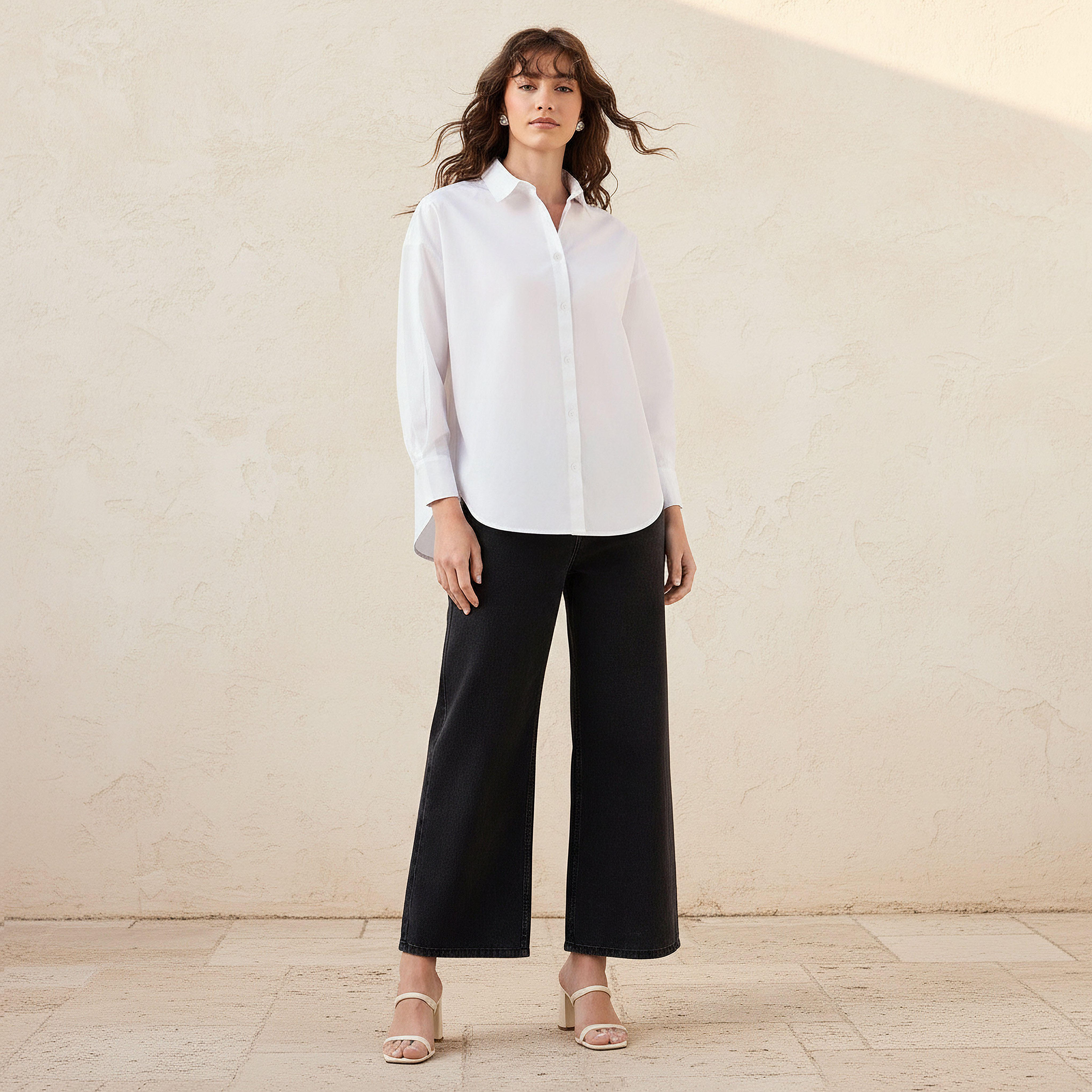 Poplin Cotton Shirt with Collar-women-clothing-shirtsandblouses-shirts-image-2