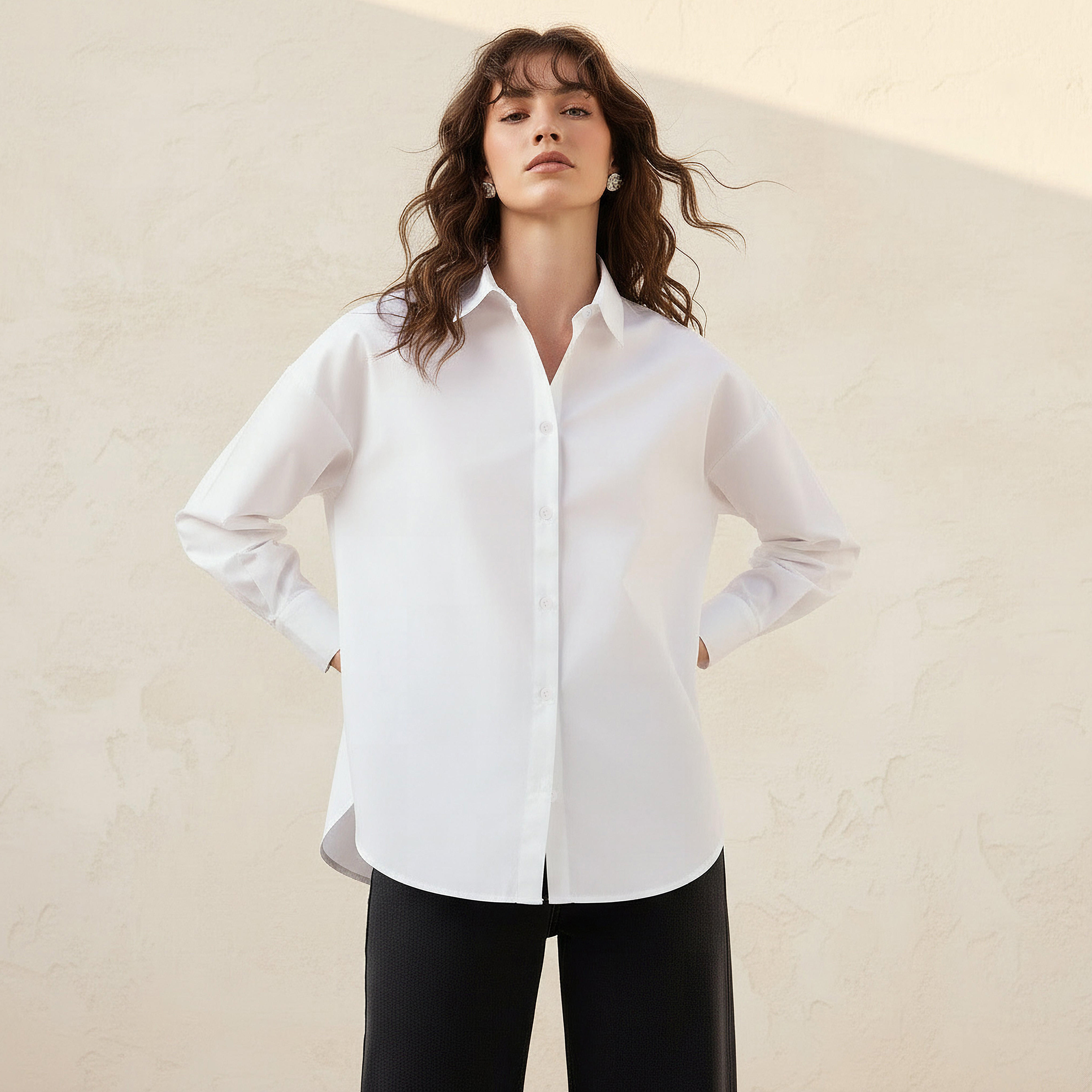 Poplin Cotton Shirt with Collar-women-clothing-shirtsandblouses-shirts-image-3