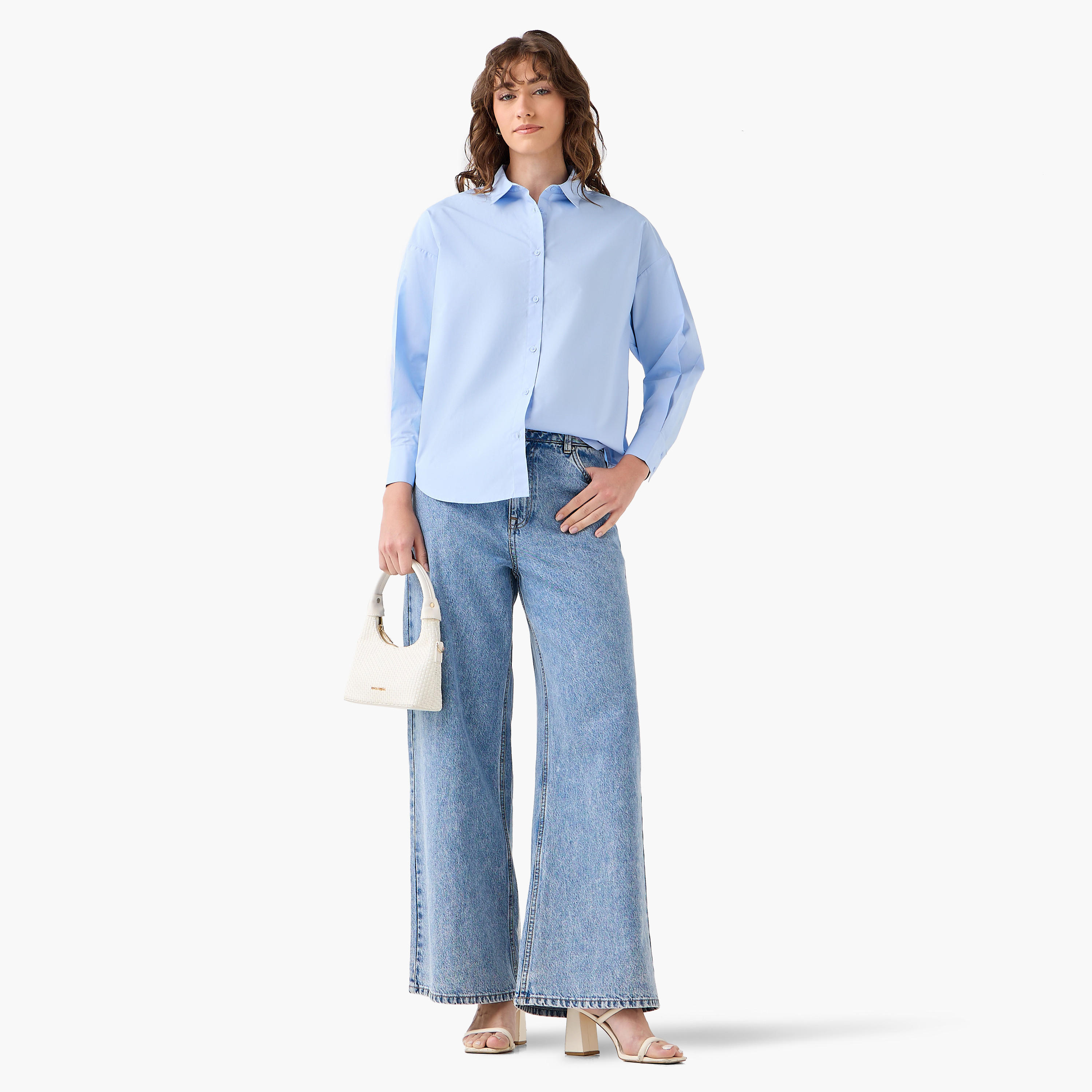 Poplin Cotton Shirt with Collar-women-clothing-shirtsandblouses-shirts-image-3