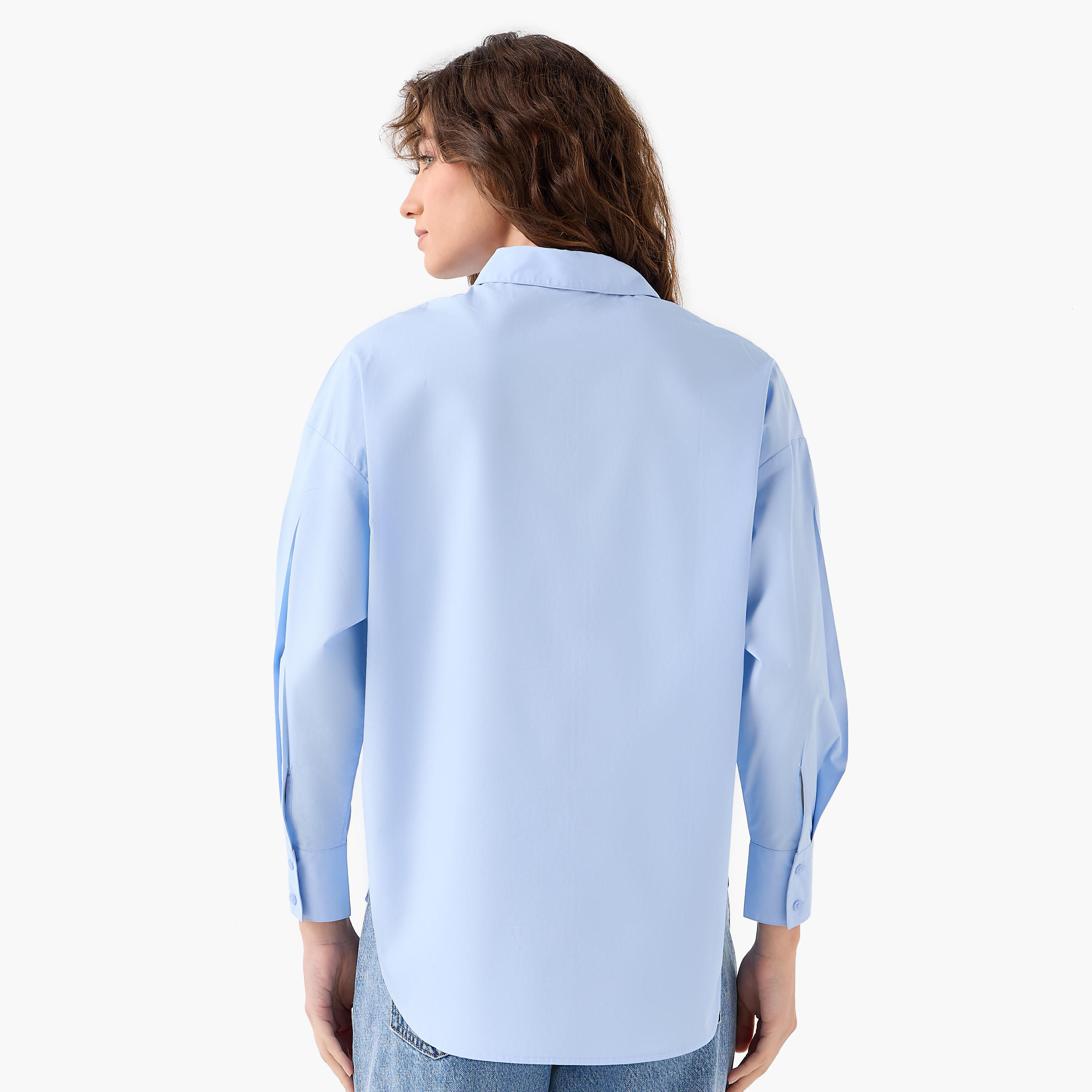 Poplin Cotton Shirt with Collar-women-clothing-shirtsandblouses-shirts-image-5