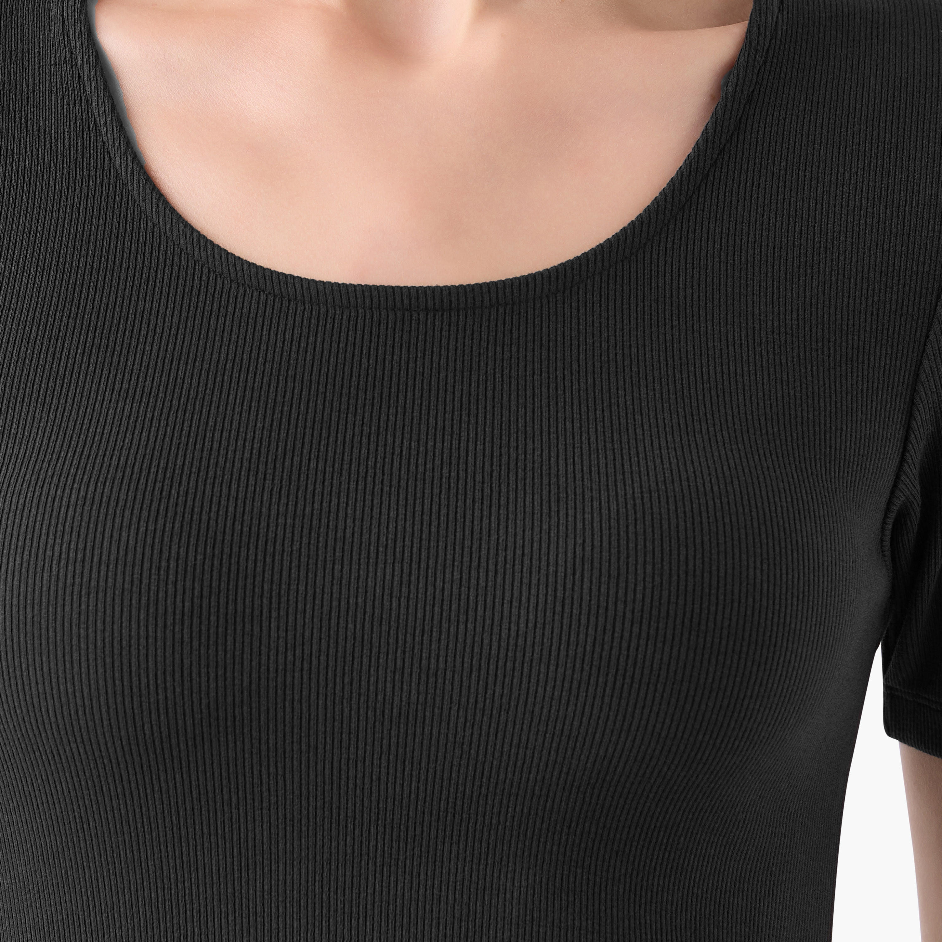 فستان ميدي بقصة إيه لاين بملمس مضلّع-women-clothing-dresses-image-5